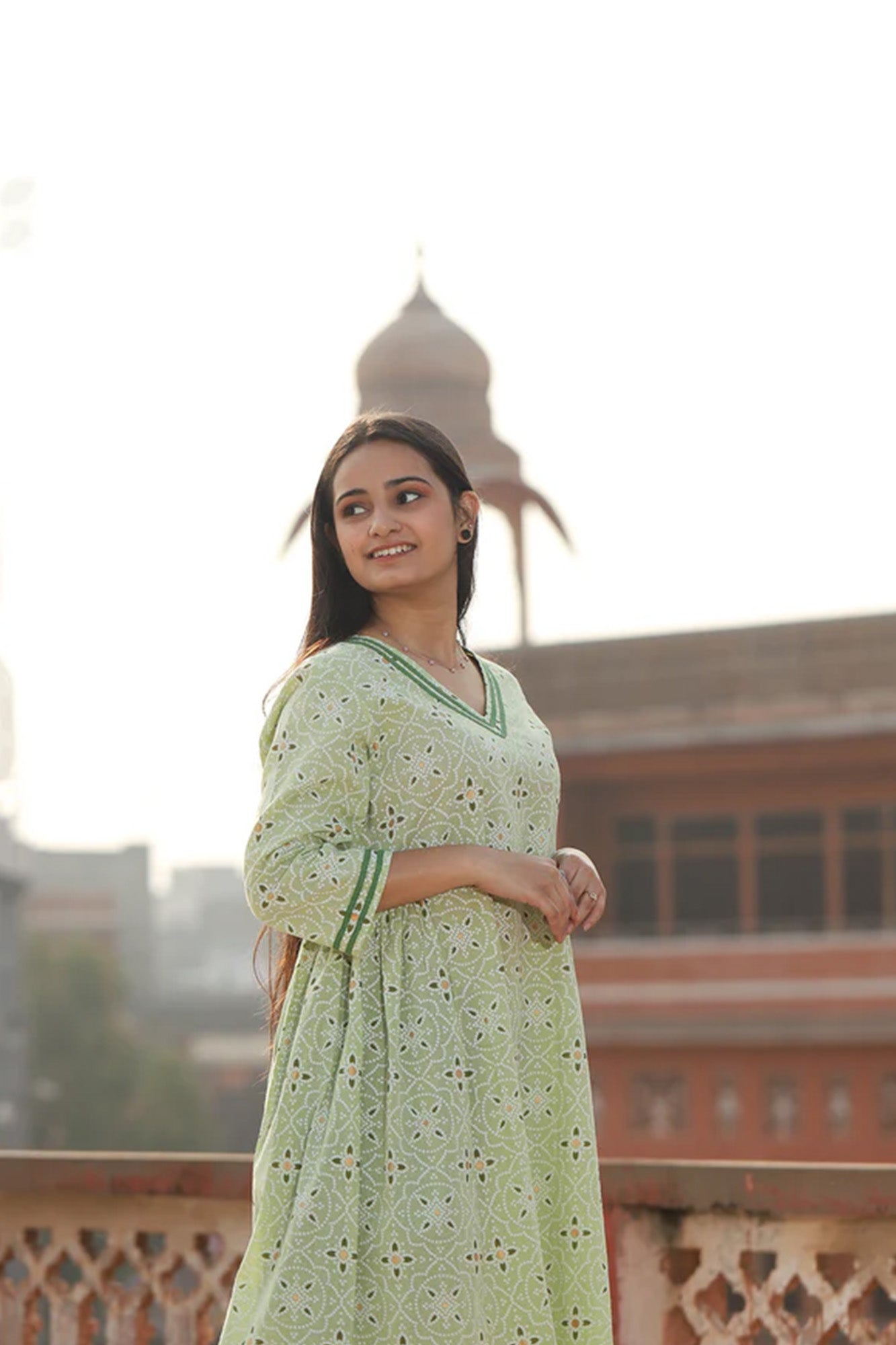 Dress Long Women Side Gather Rozana Bandhej
