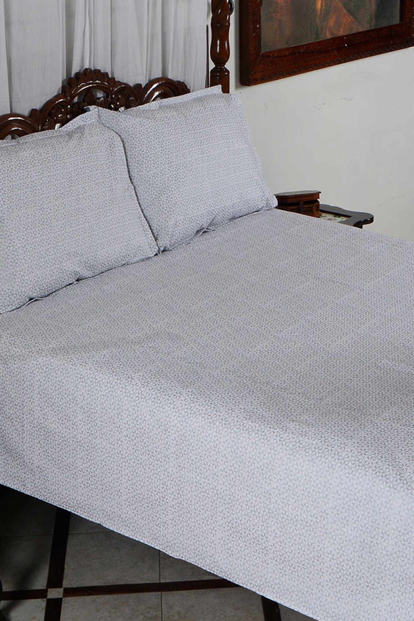 Silver Jaal - Bed Sheet