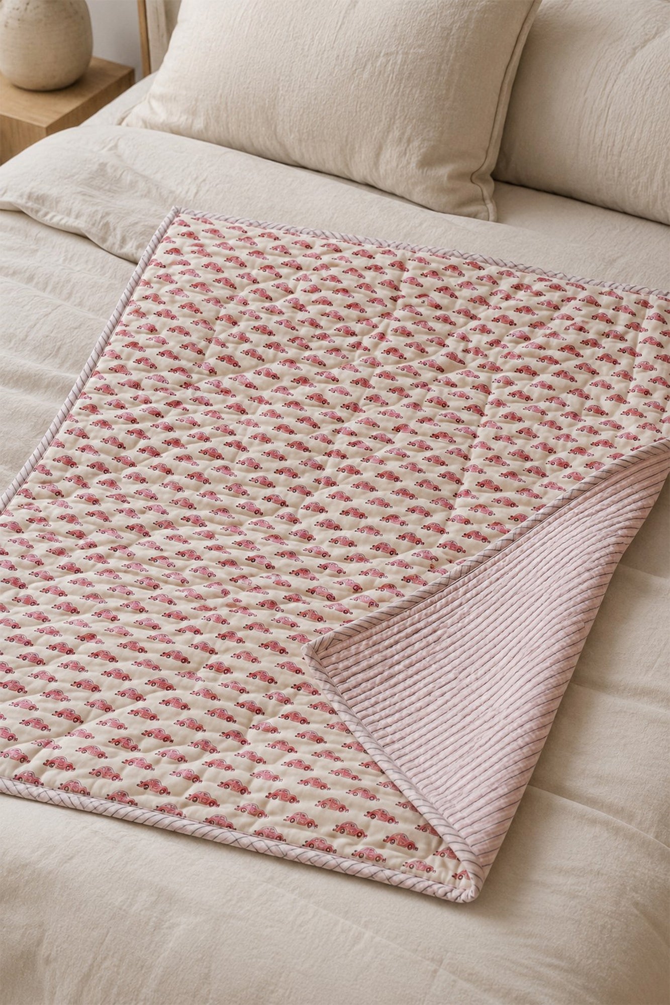 Pink Cars Baby Quilt