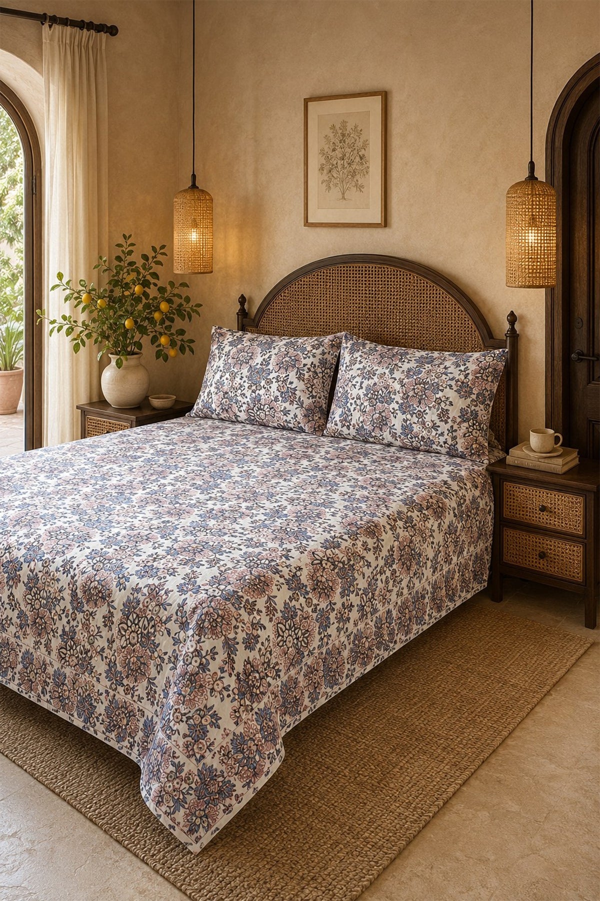 Gooseberry Bed Sheet With Pillow