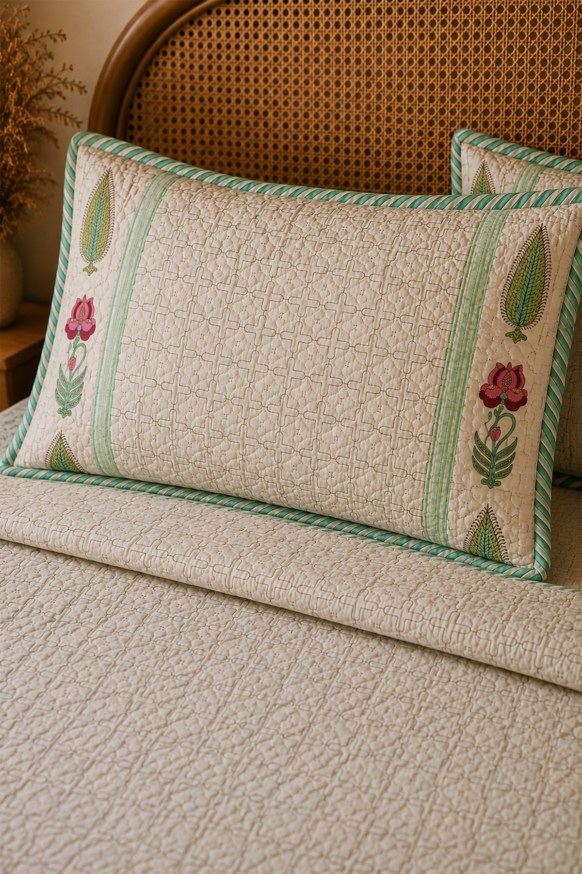 Fleur-De-Lis Bed Cover With 2 Pillow Covers