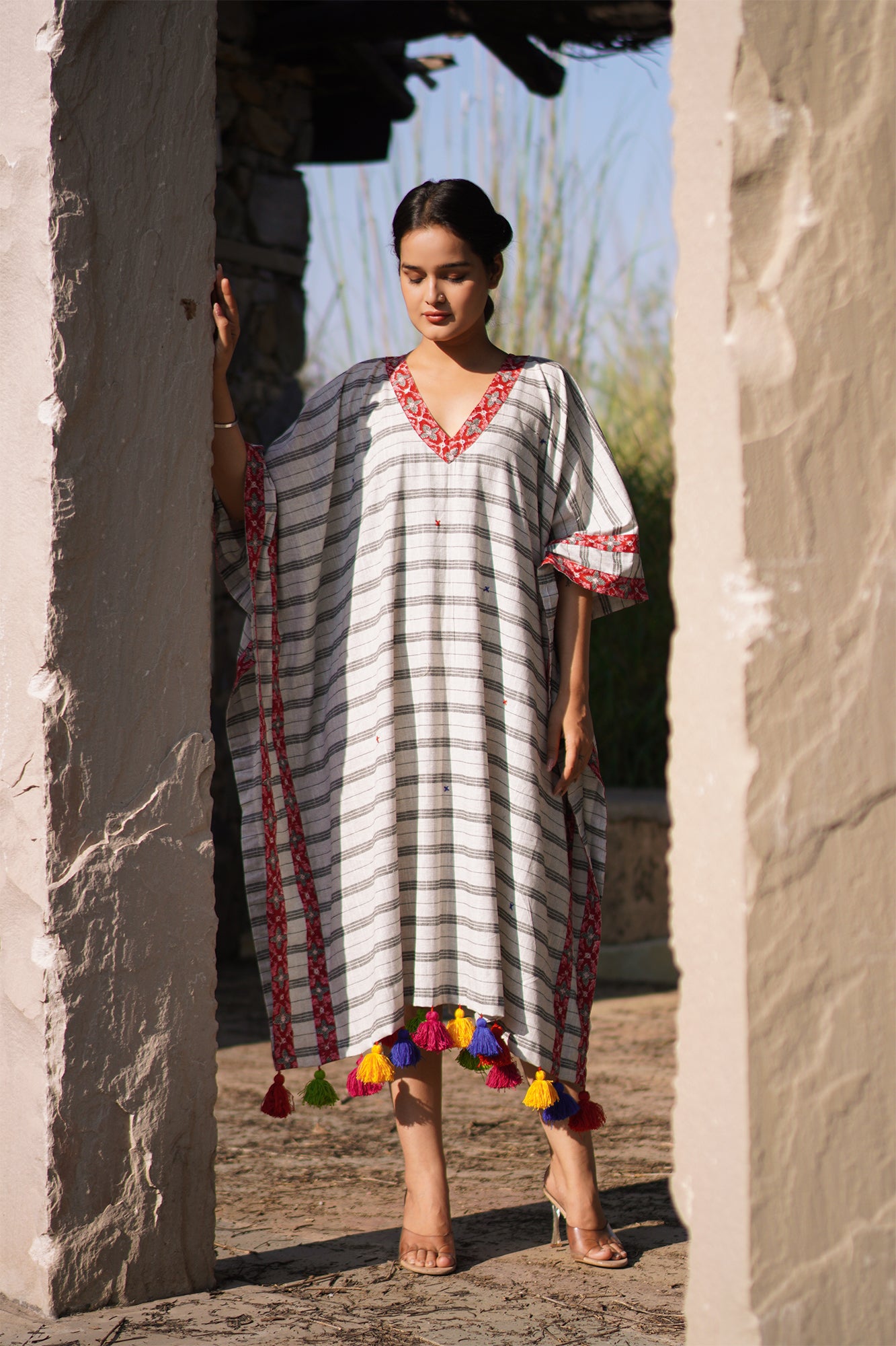 Nomad Line Drift Kaftan Dress