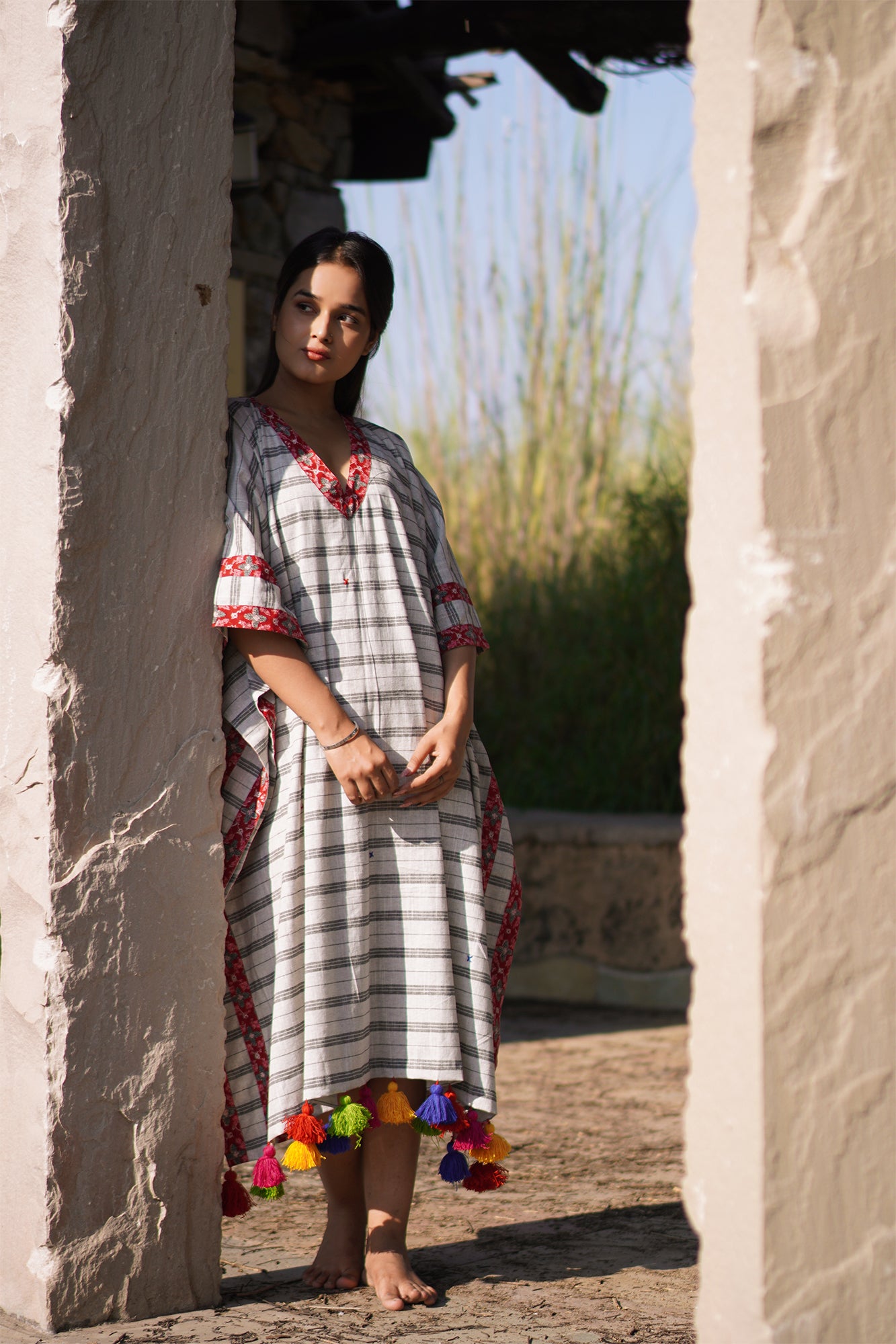 Nomad Line Drift Kaftan Dress