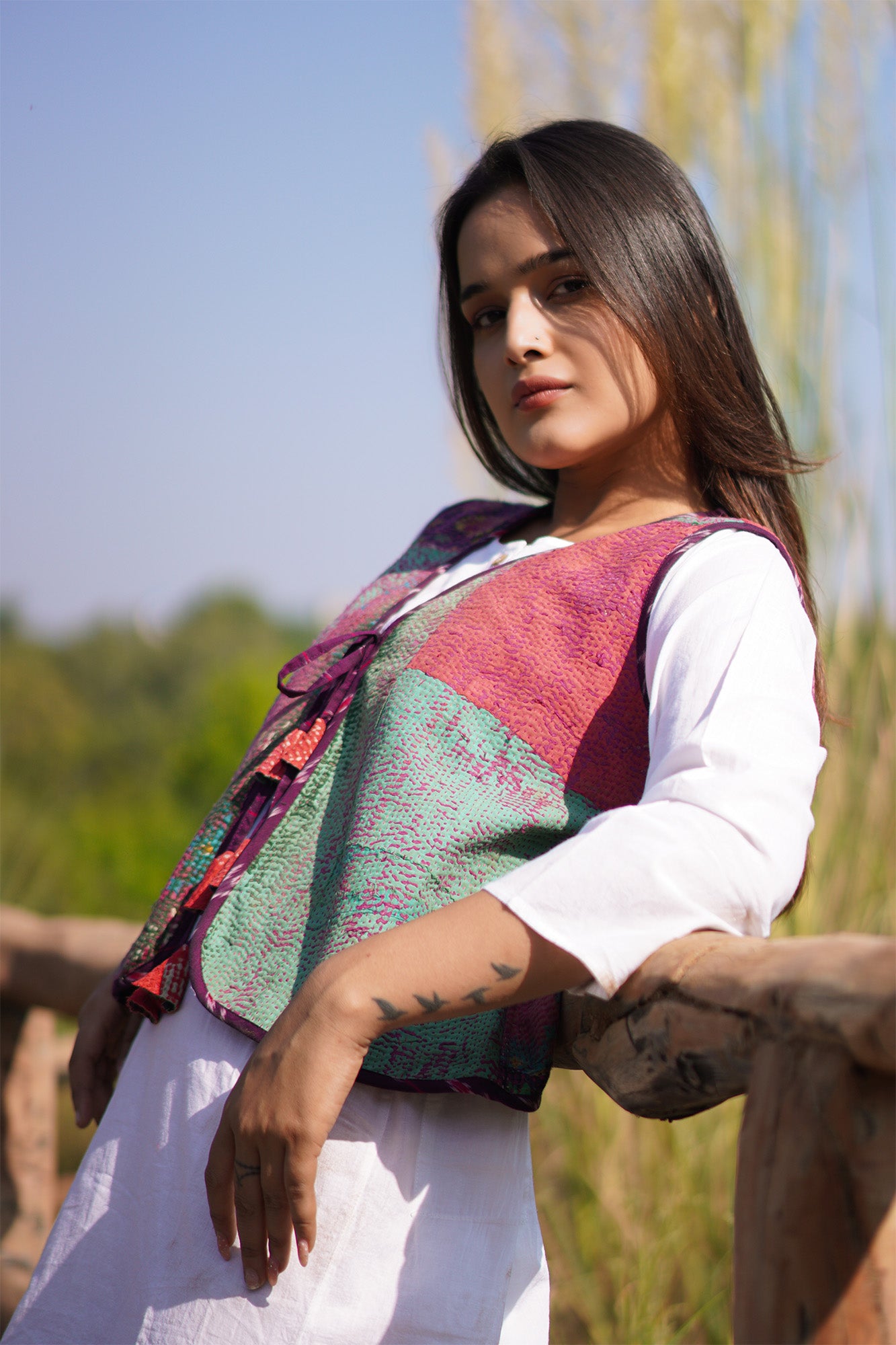 Kantha Sleeveless Waistcoat