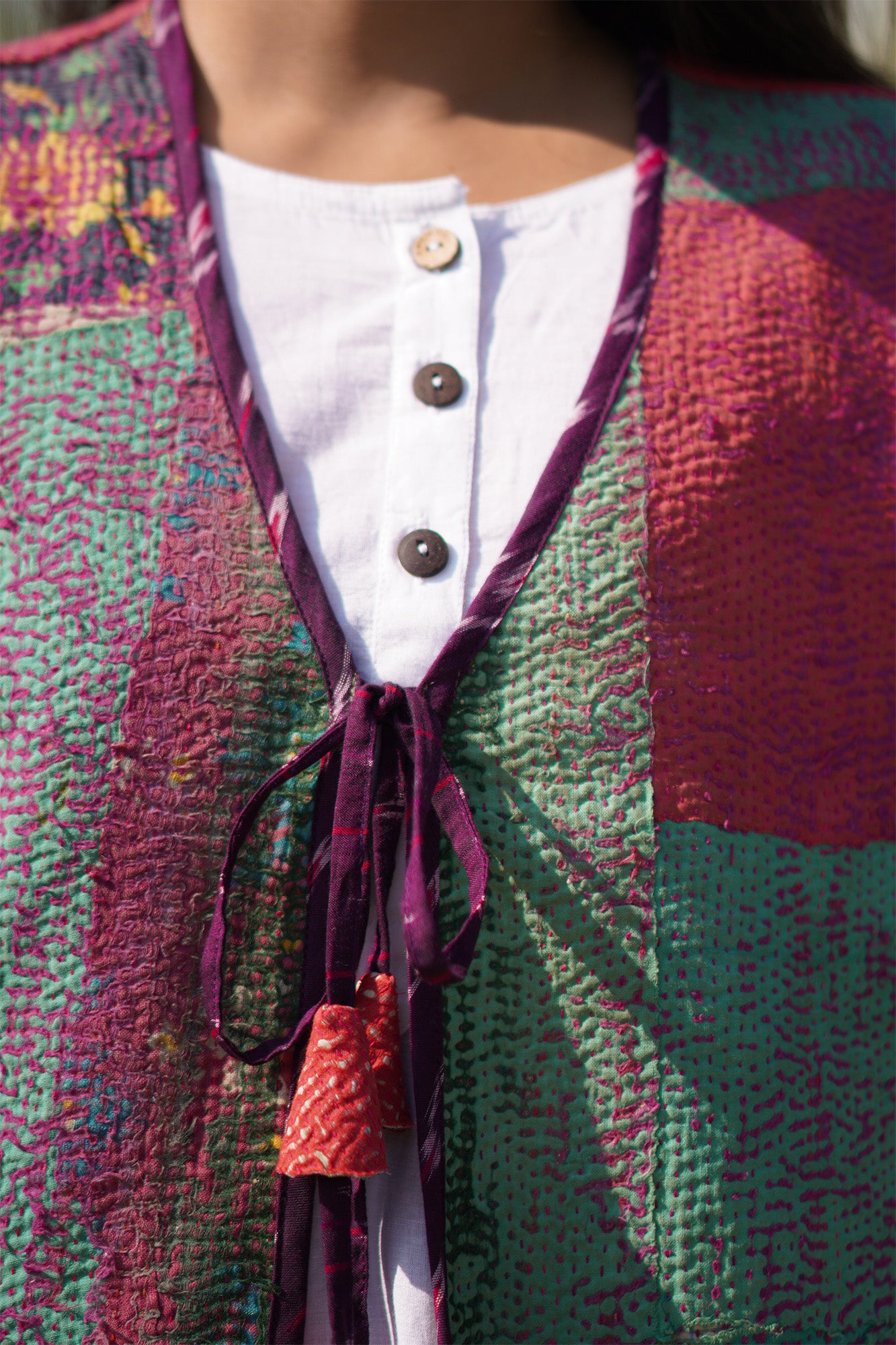 Kantha Sleeveless Waistcoat