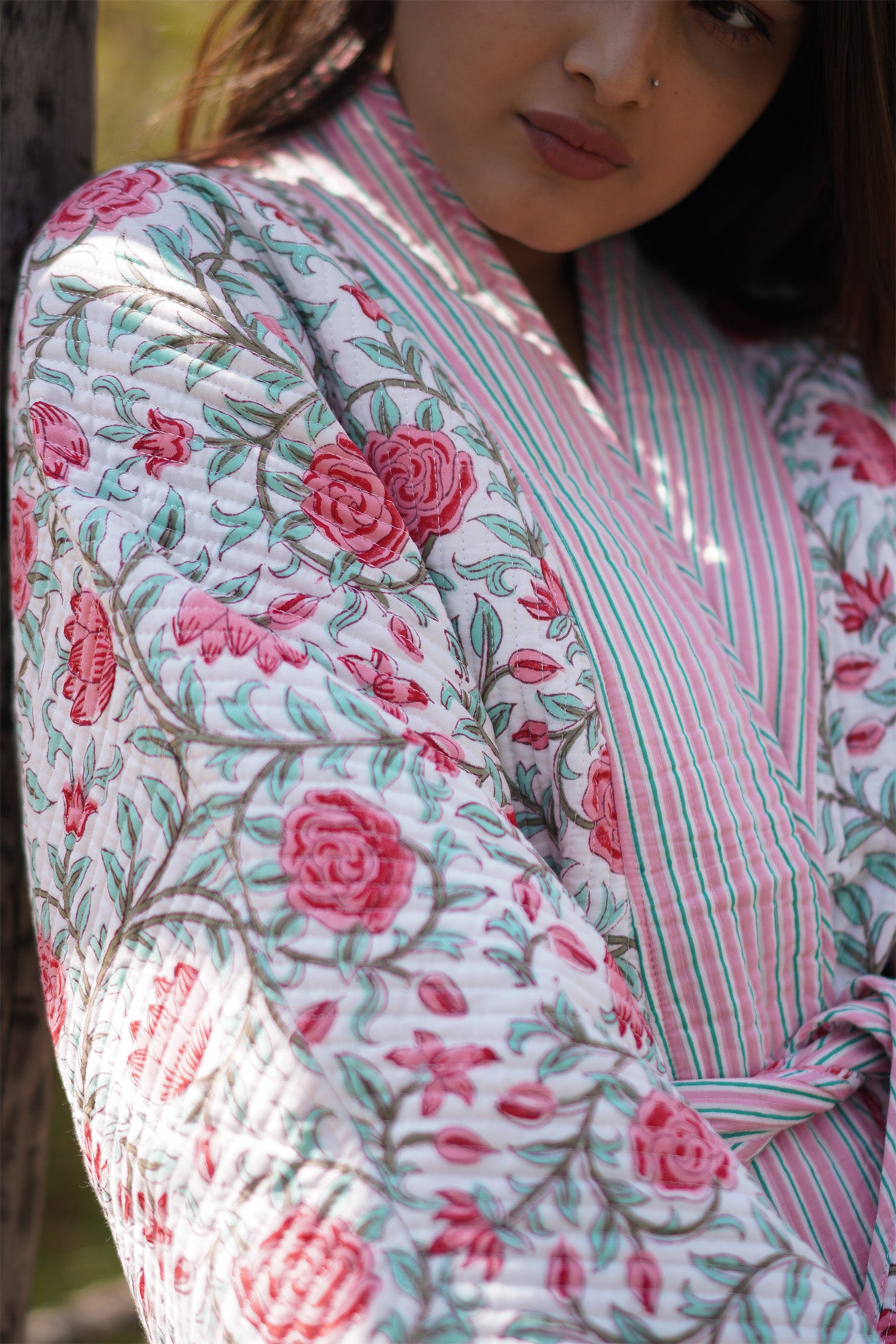Block & Bloom Reversible Kimono Jacket