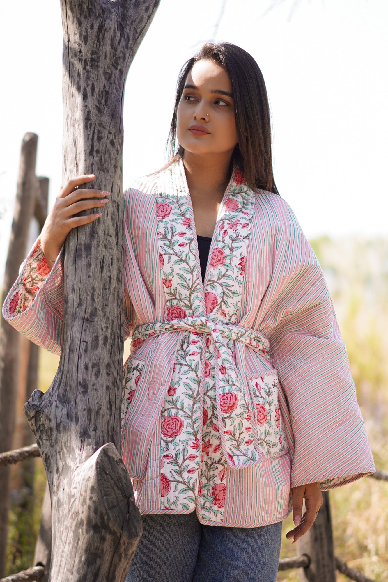 Block & Bloom Reversible Kimono Jacket