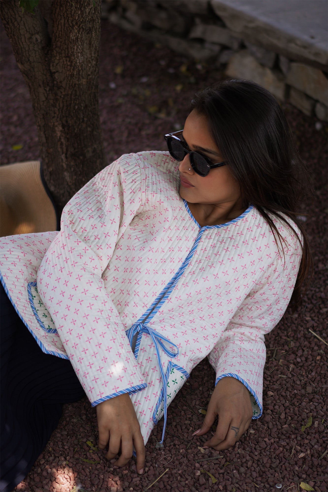 Pink & Green Tile Reversible Jacket