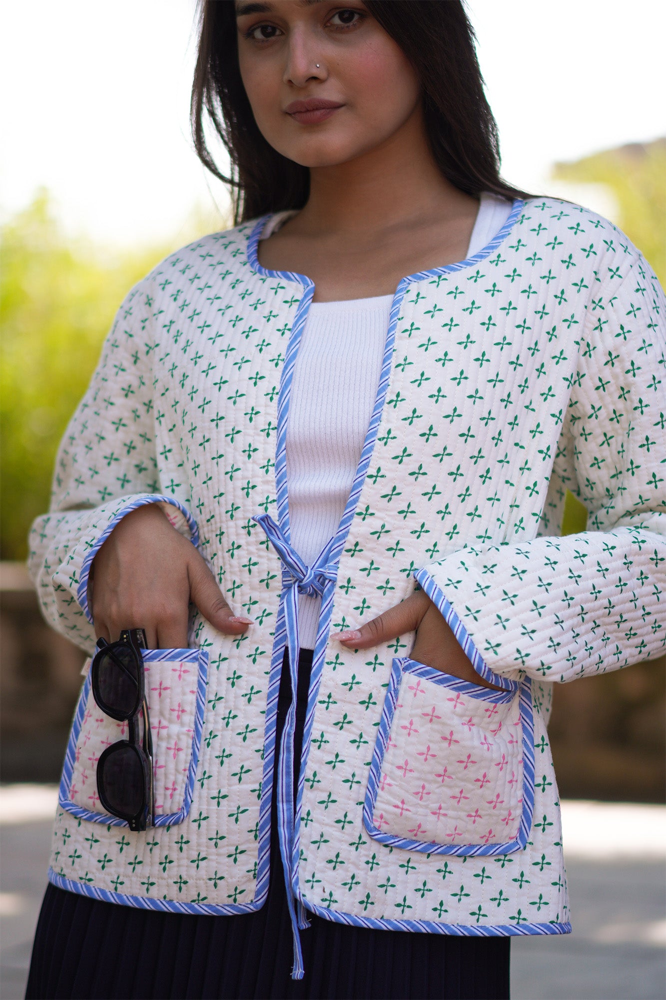 Pink & Green Tile Reversible Jacket