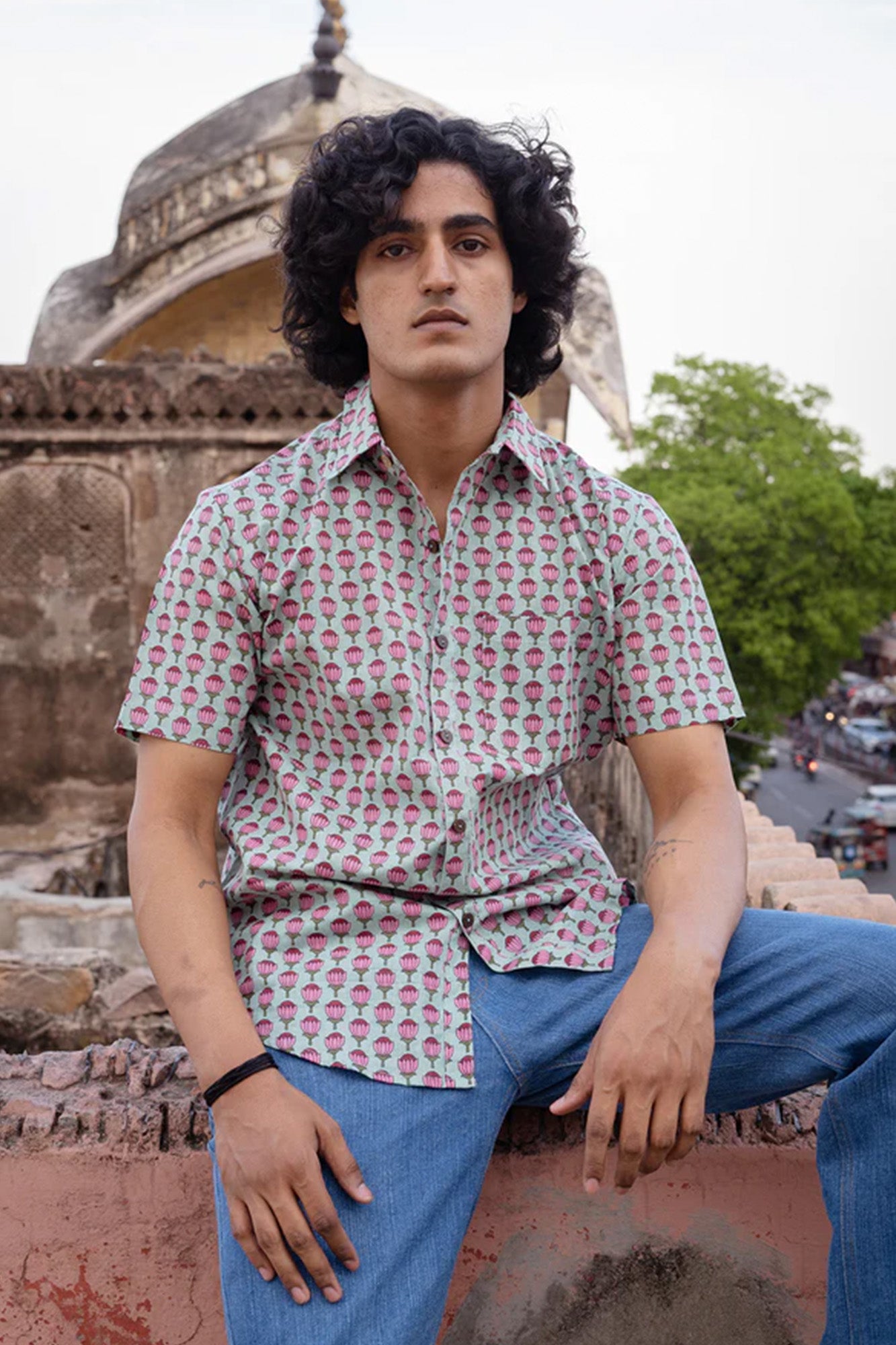 Lotus Bloom Half Sleeve Shirt