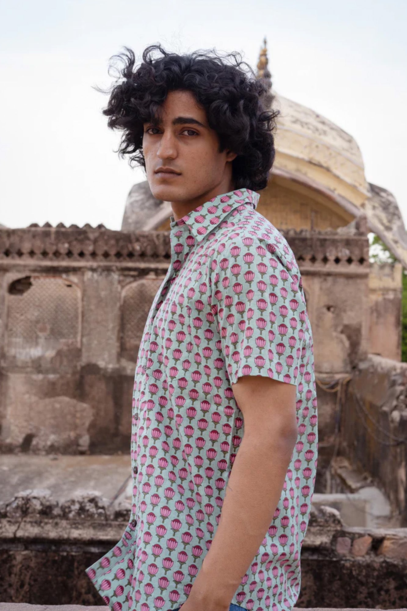 Lotus Bloom Half Sleeve Shirt