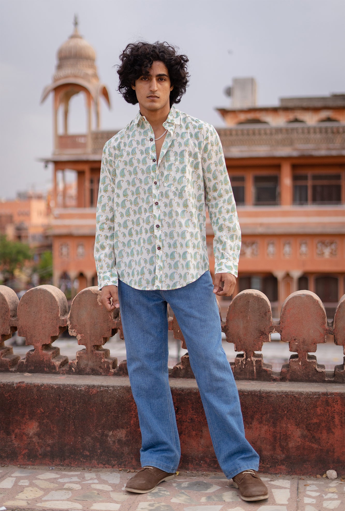 Gulmarg Minty Bloom Full Sleeve Shirt
