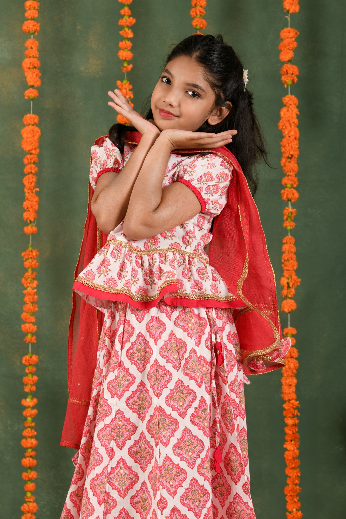 Pink Flora Charm Lehenga Set
