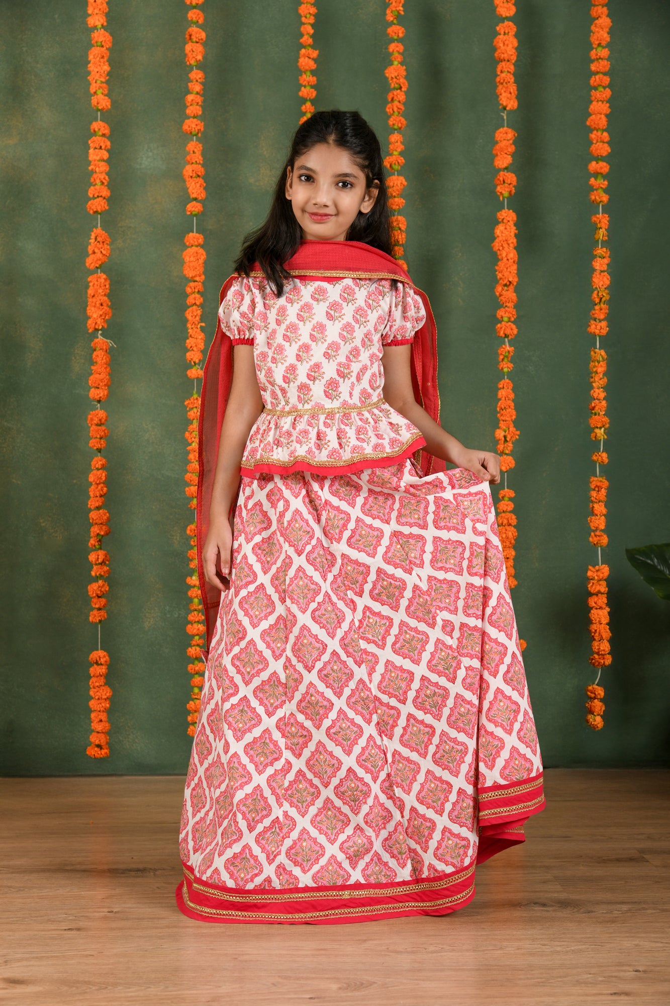 Pink Flora Charm Lehenga Set