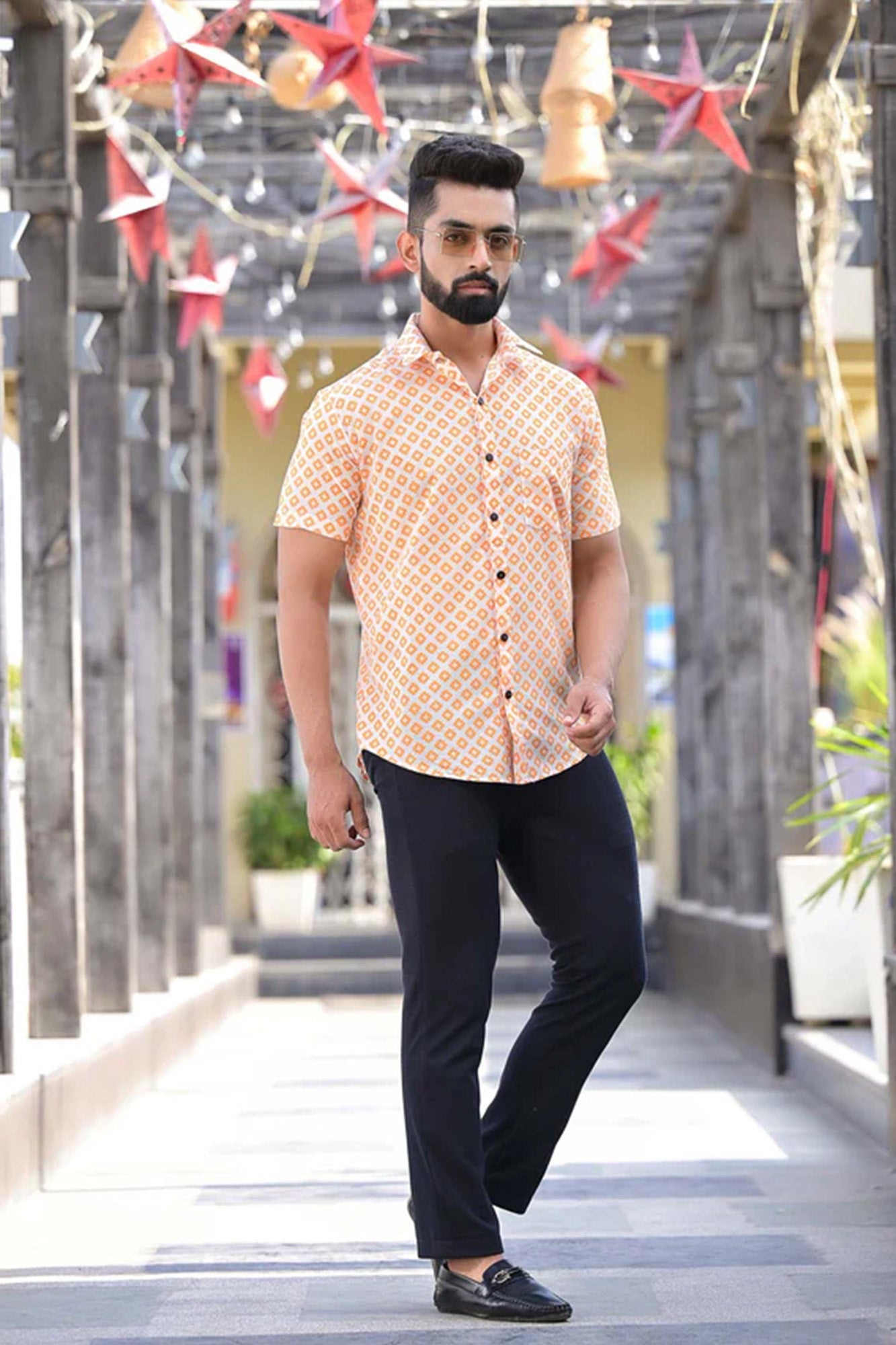 Shirt Half Sleeve Moroccan Yellow