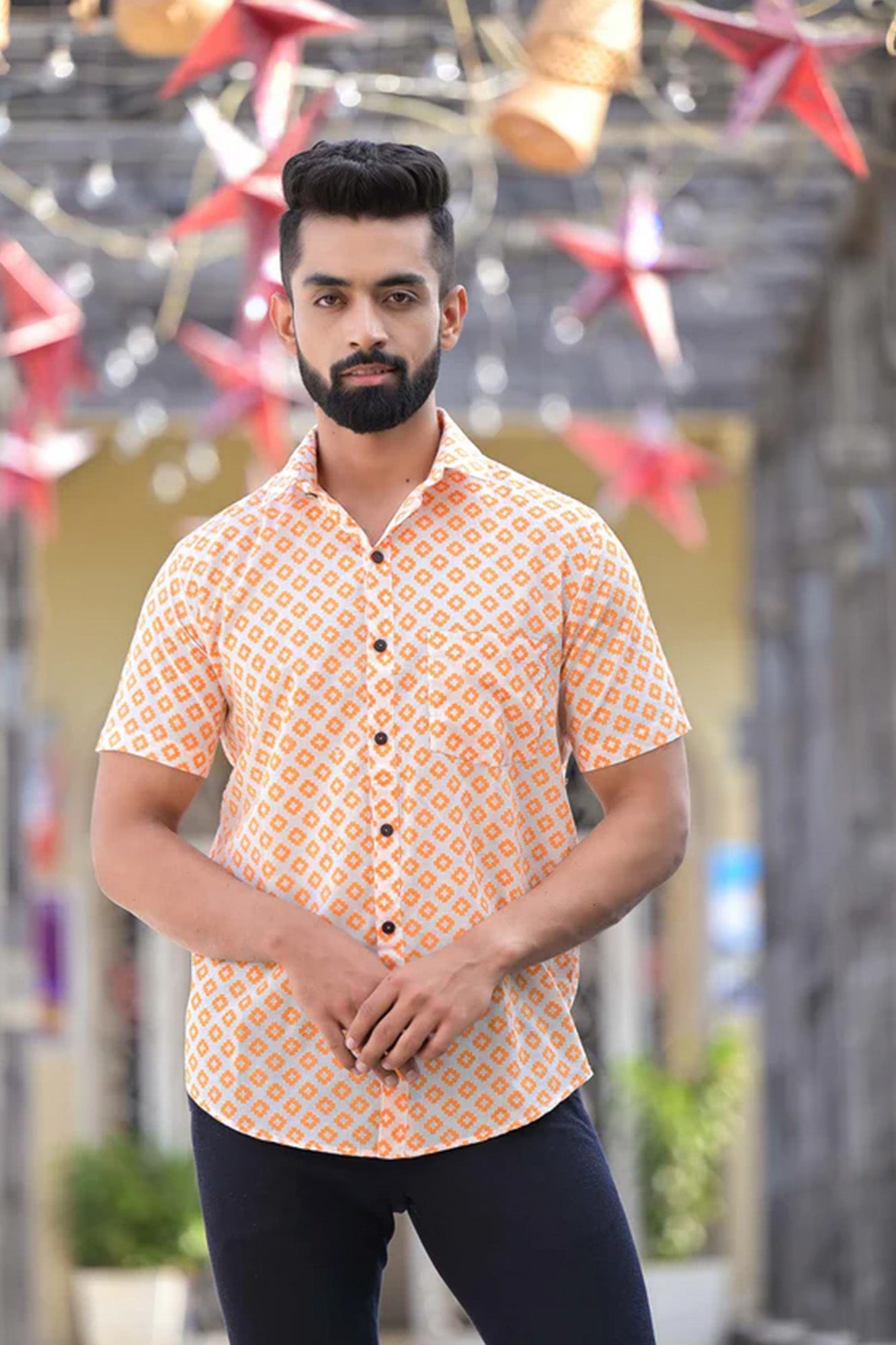 Shirt Half Sleeve Moroccan Yellow