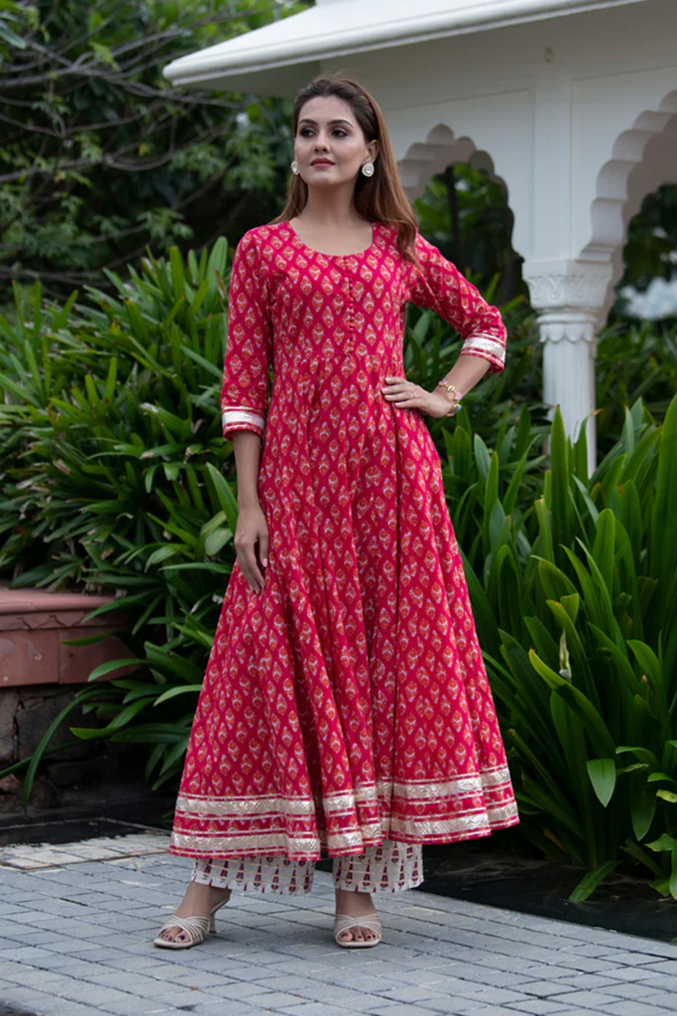 Kurta Pink Printed