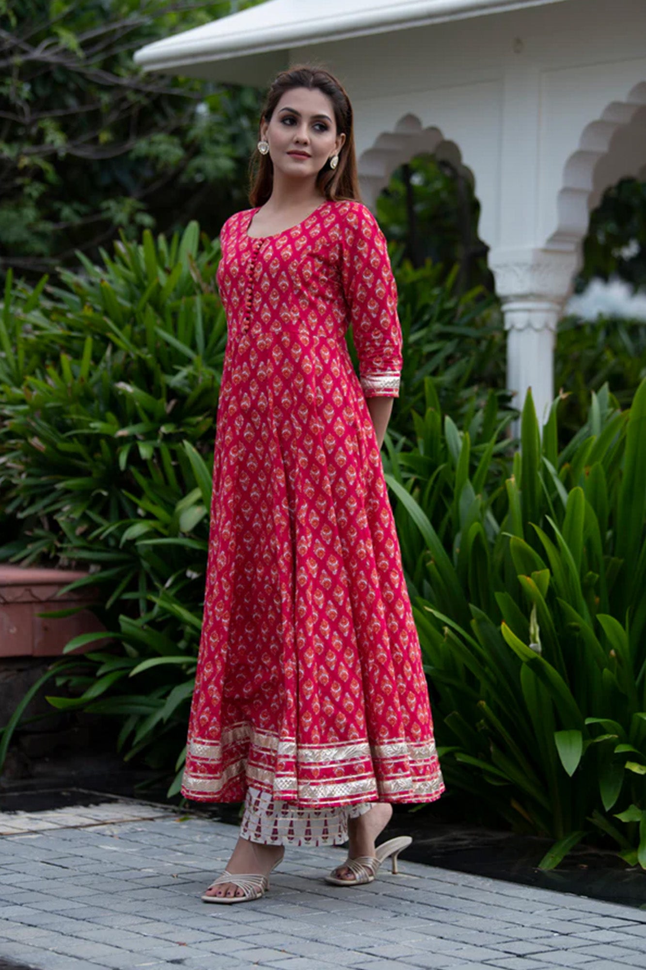 Kurta Pink Printed