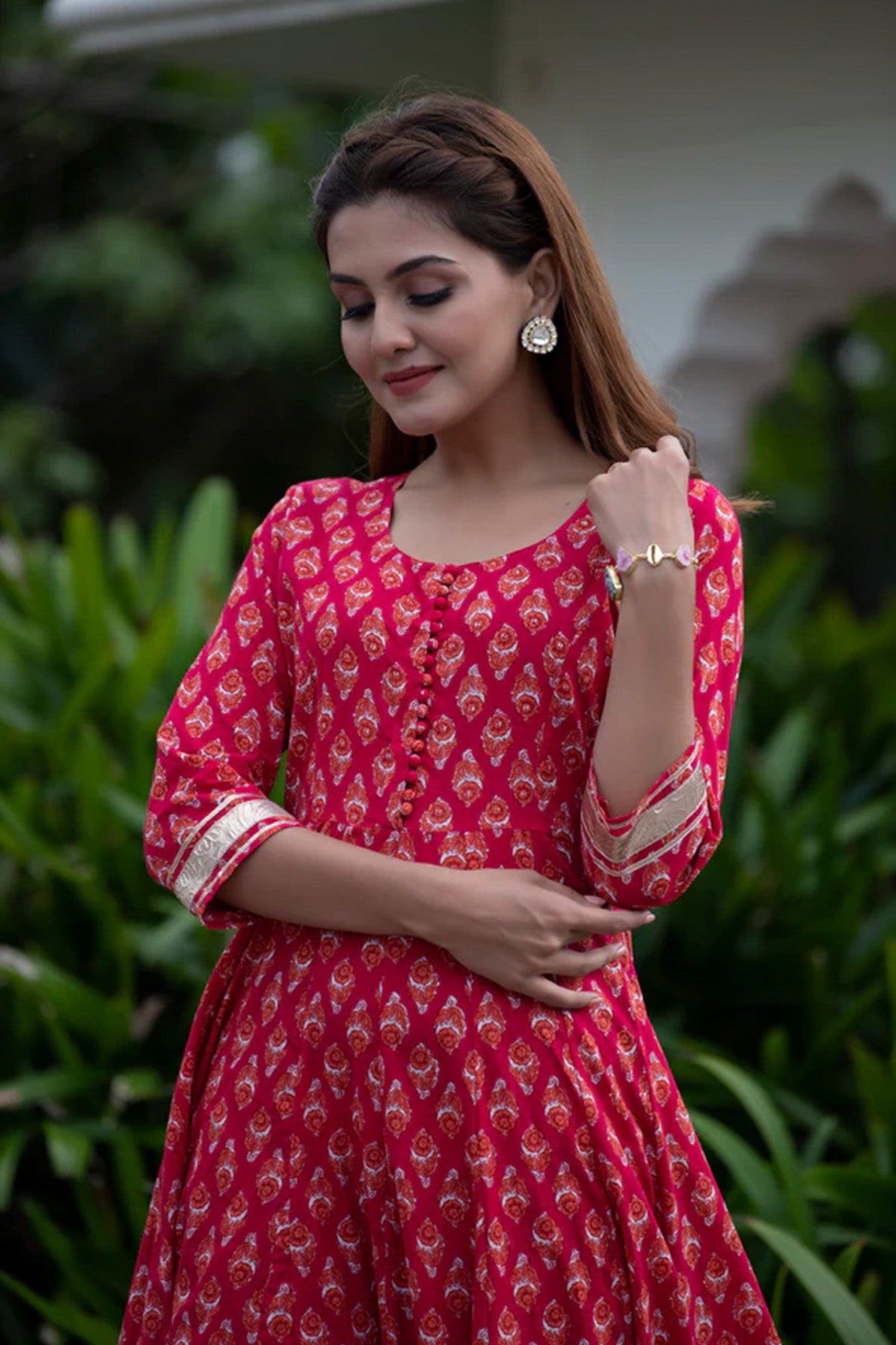 Kurta Pink Printed