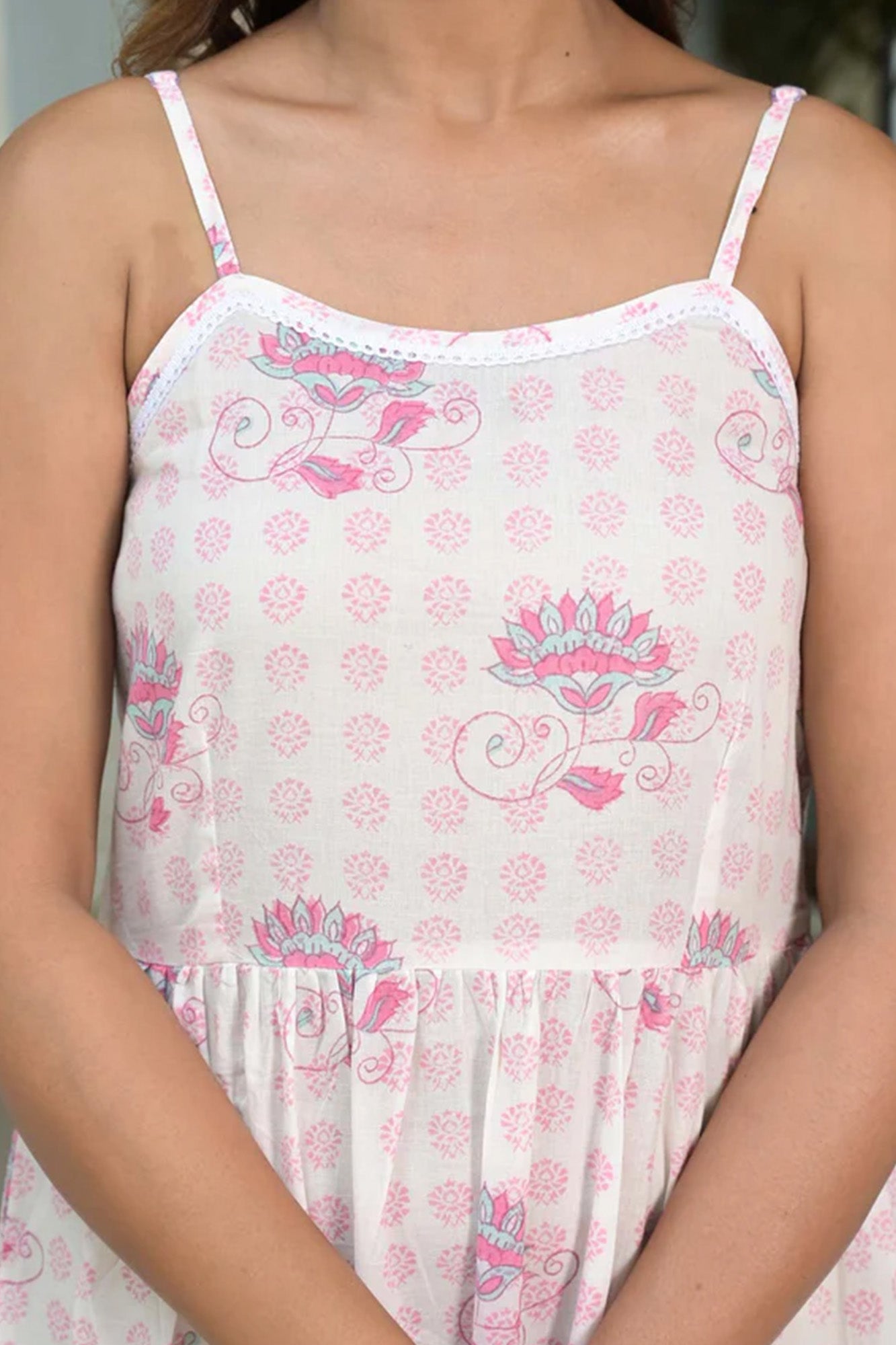 Strep Dress Gulabi Printed Boota