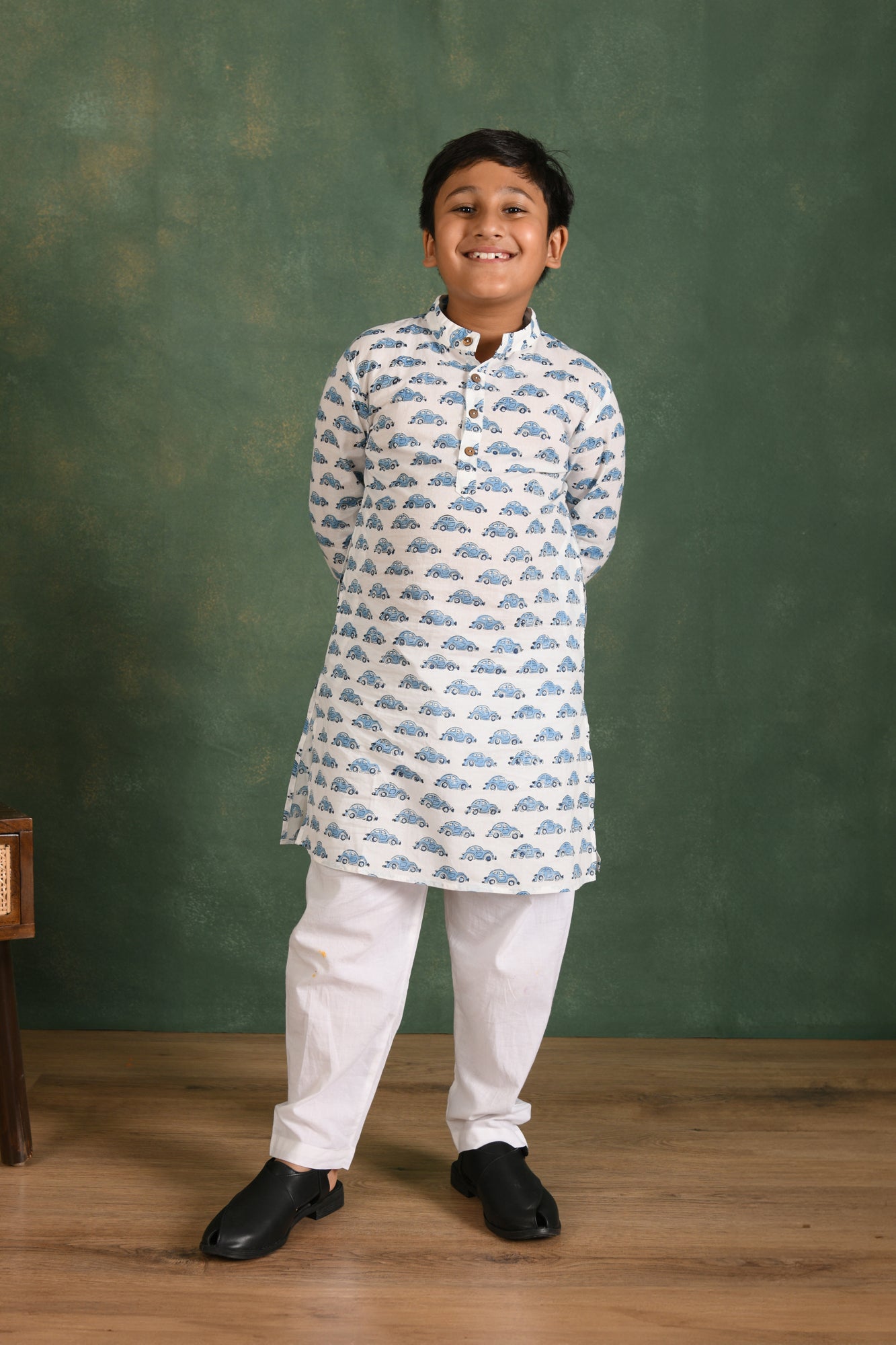 Kurta Boy Cars Blue