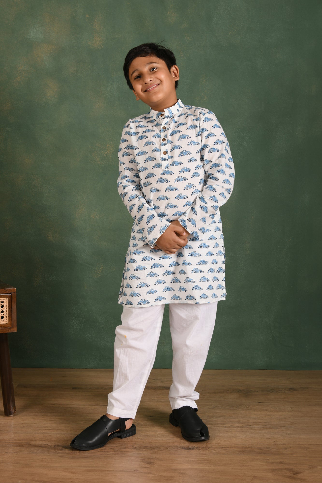 Kurta Boy Cars Blue