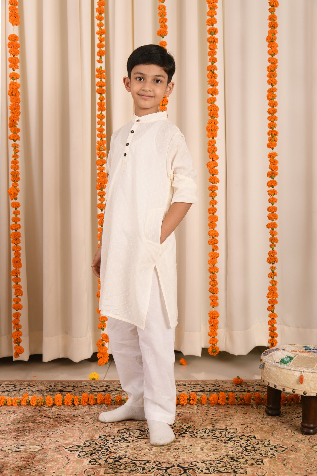 White Dobby Kurta