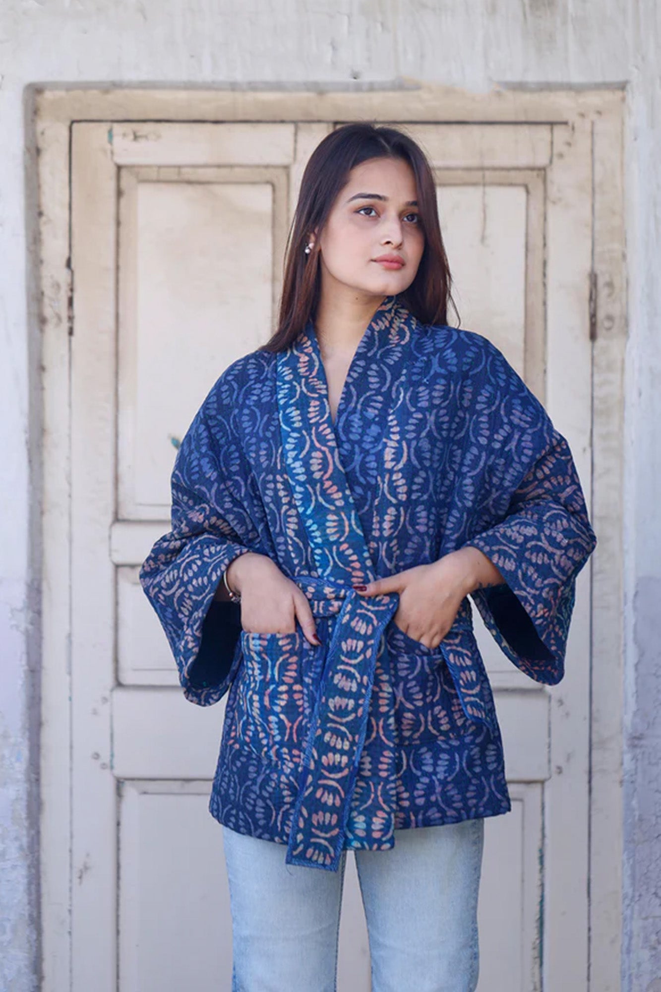 Blue Kantha Jacket