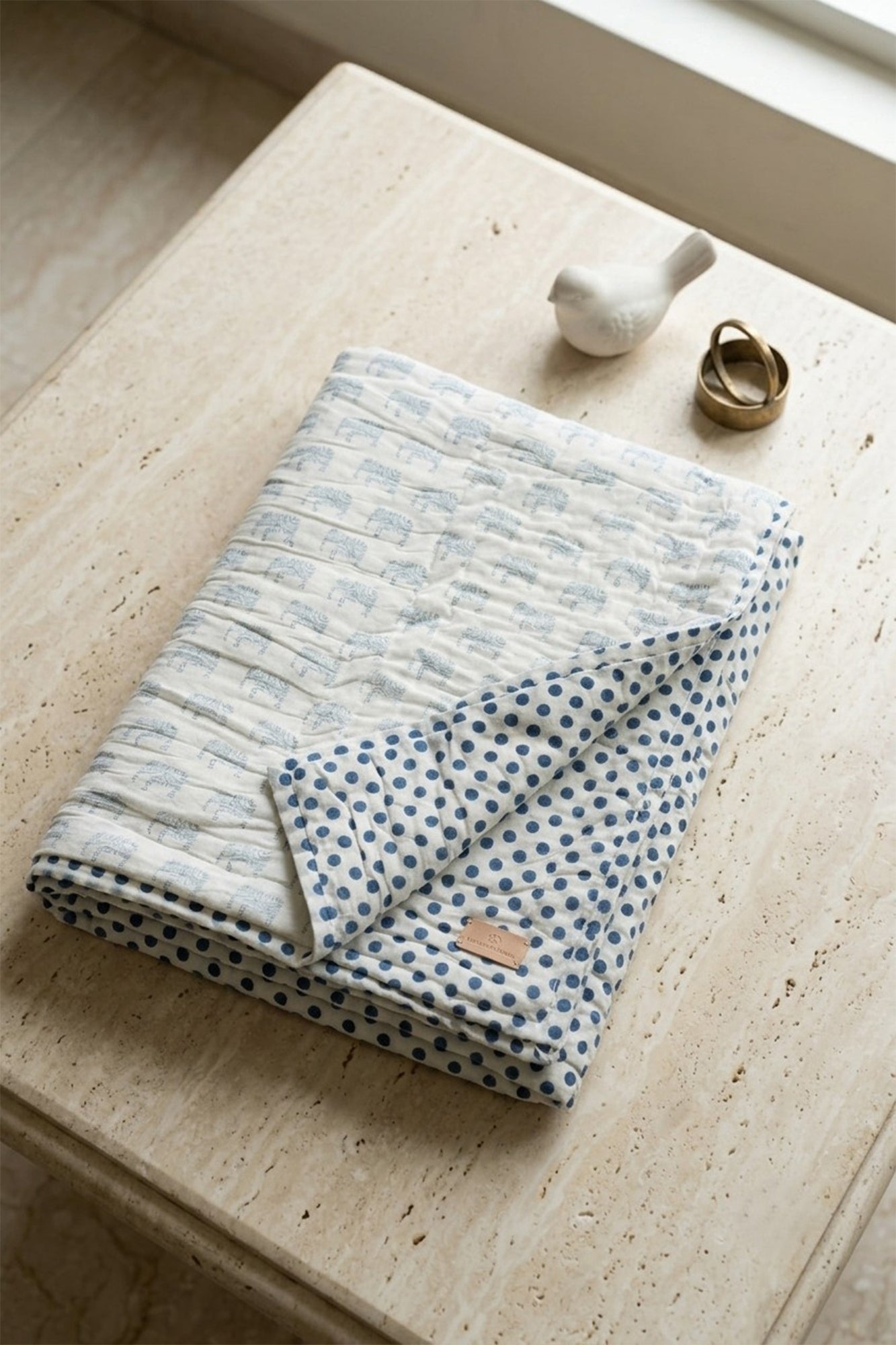 Polka Blue Baby Quilt
