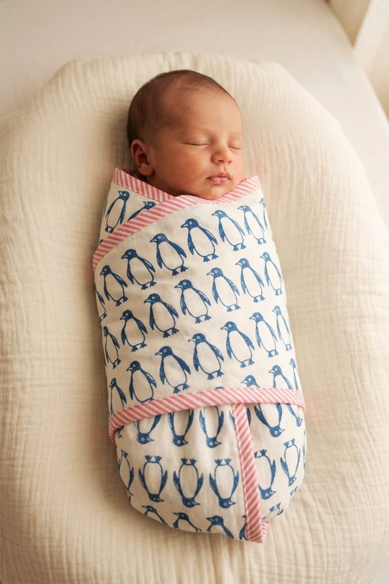 Penguin Blue Swaddle Pair