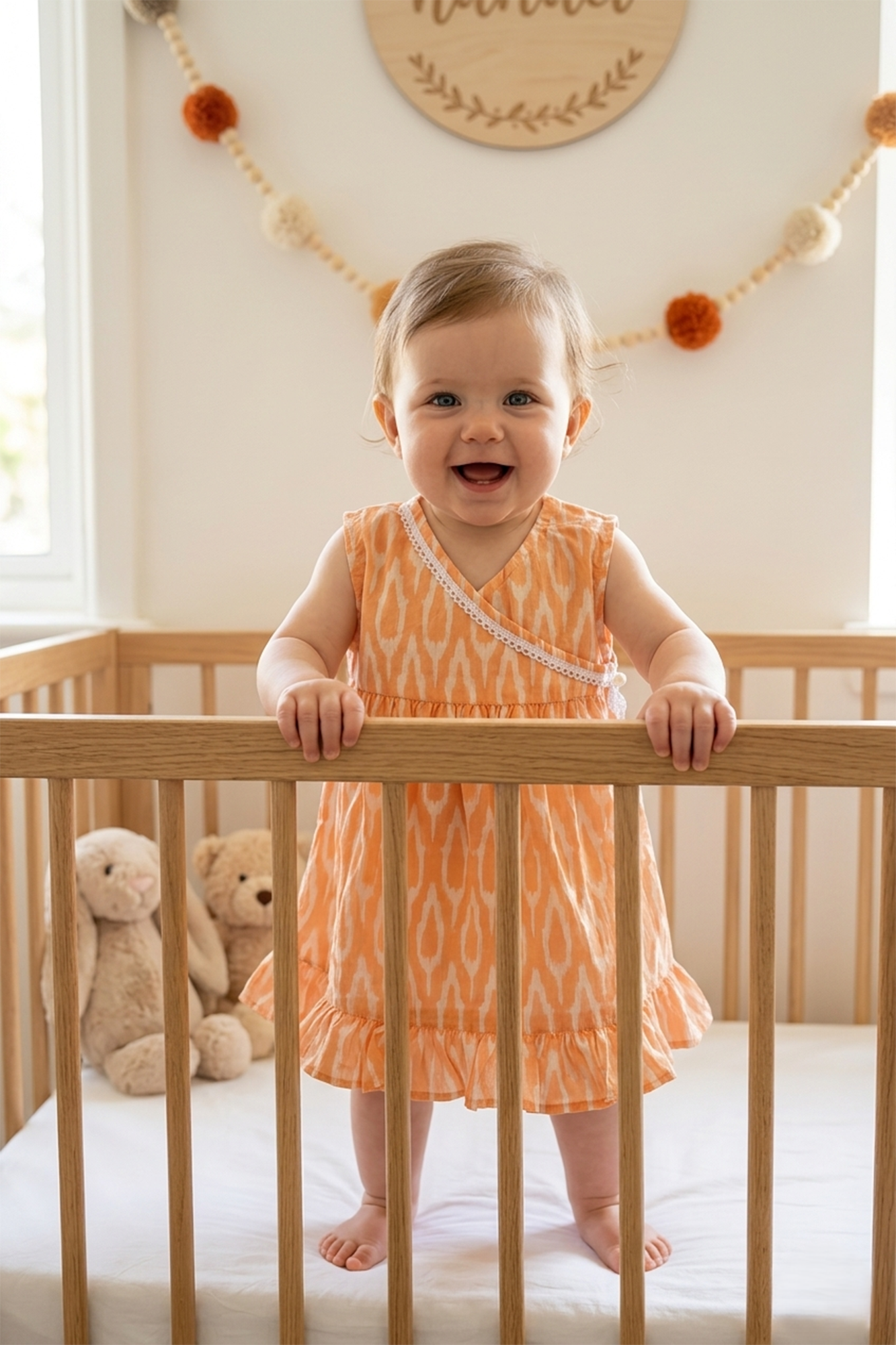 Leafage Peach Angarakha Frock