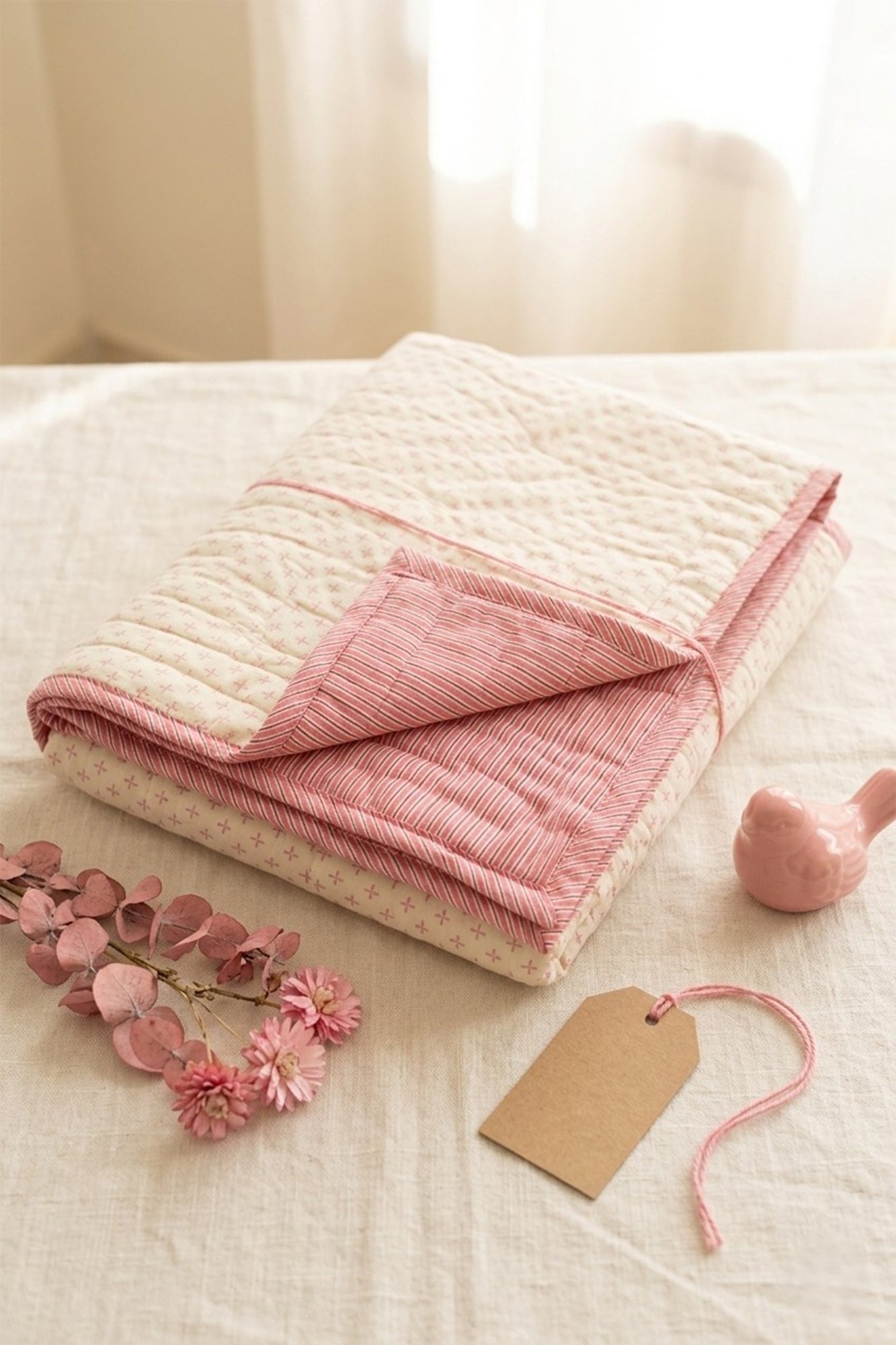Pink Tile Baby Quilt