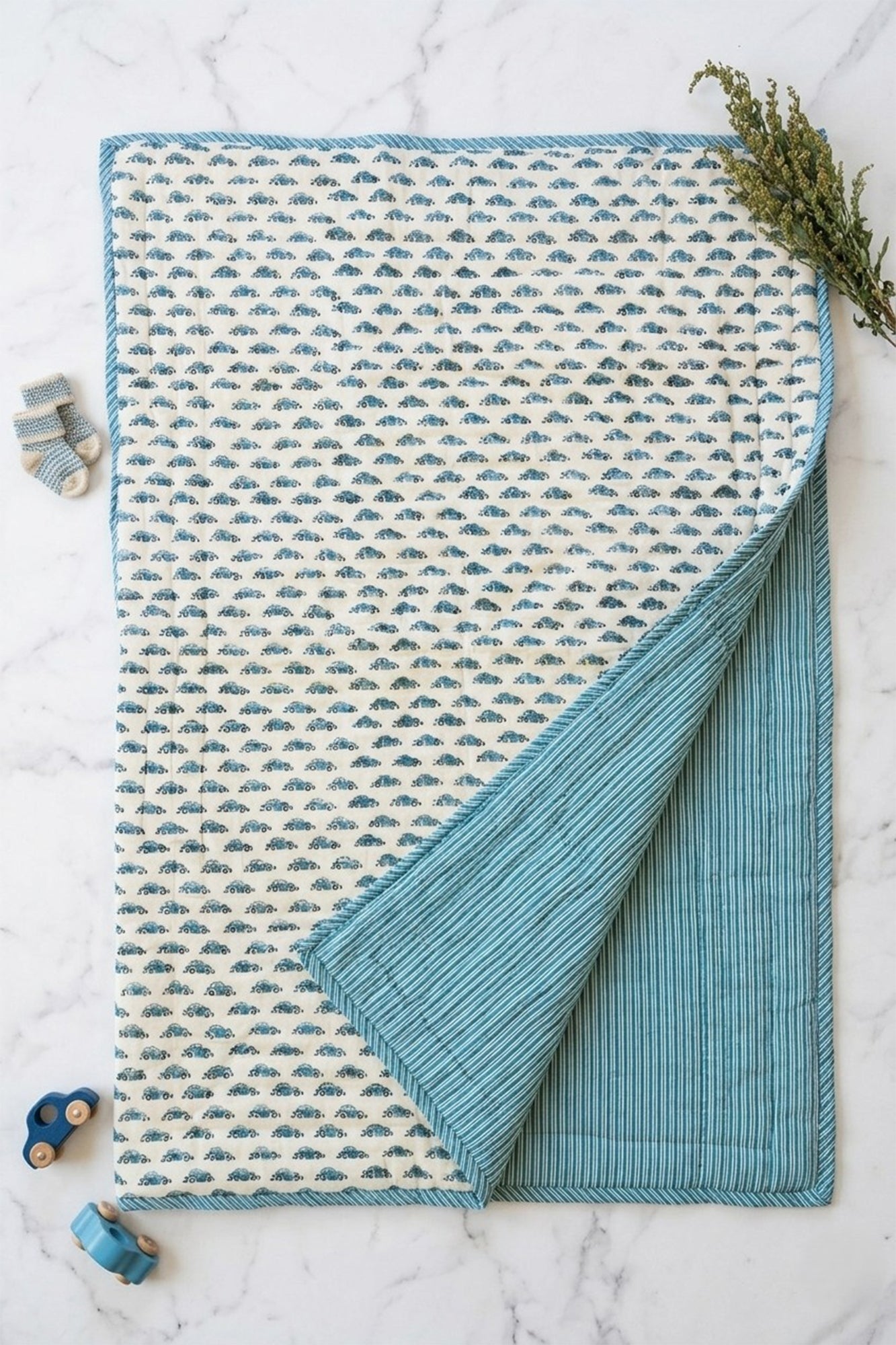 Blue Cars Baby Quilt