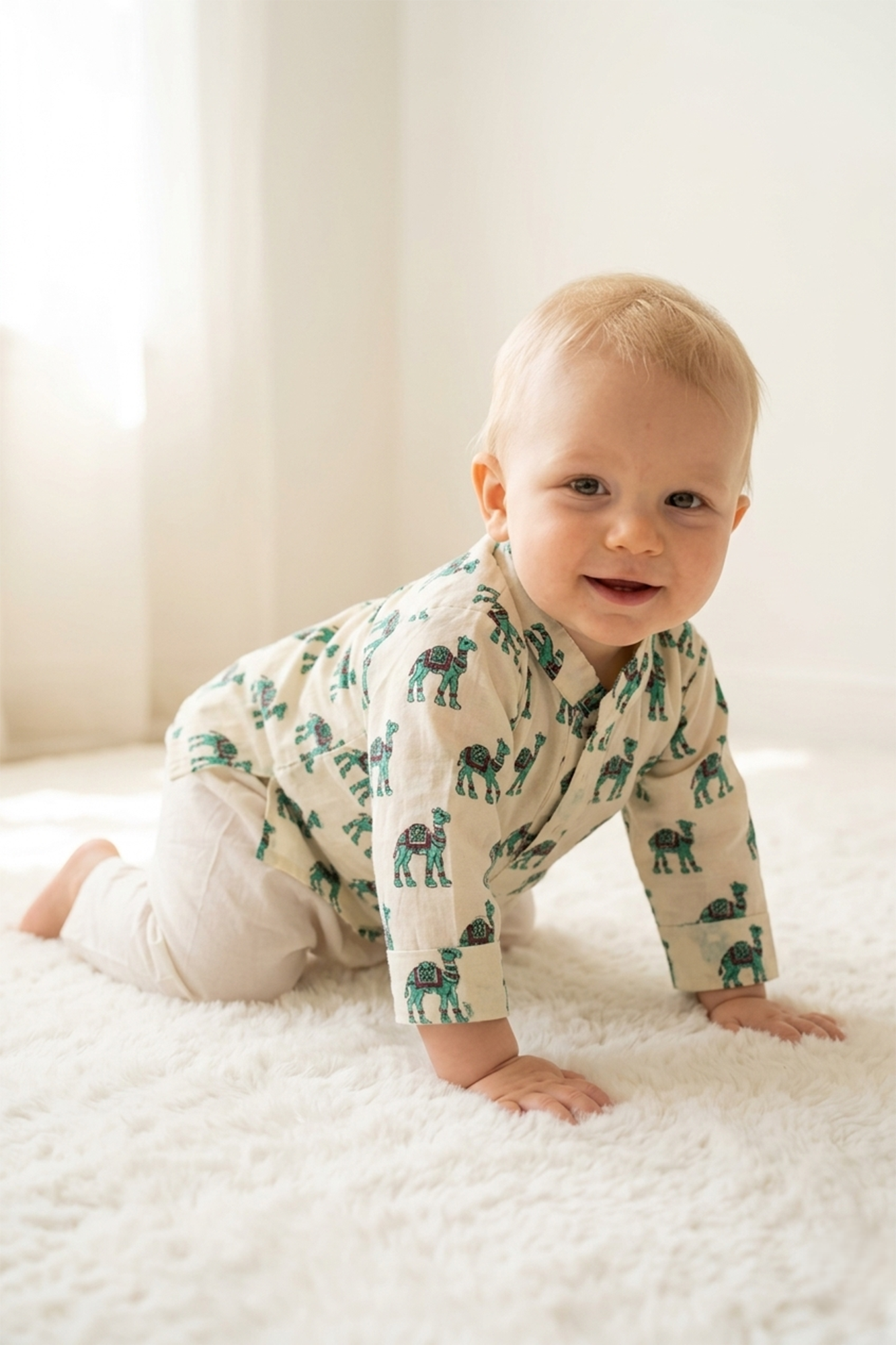 Camel Green Kurta With Pajama