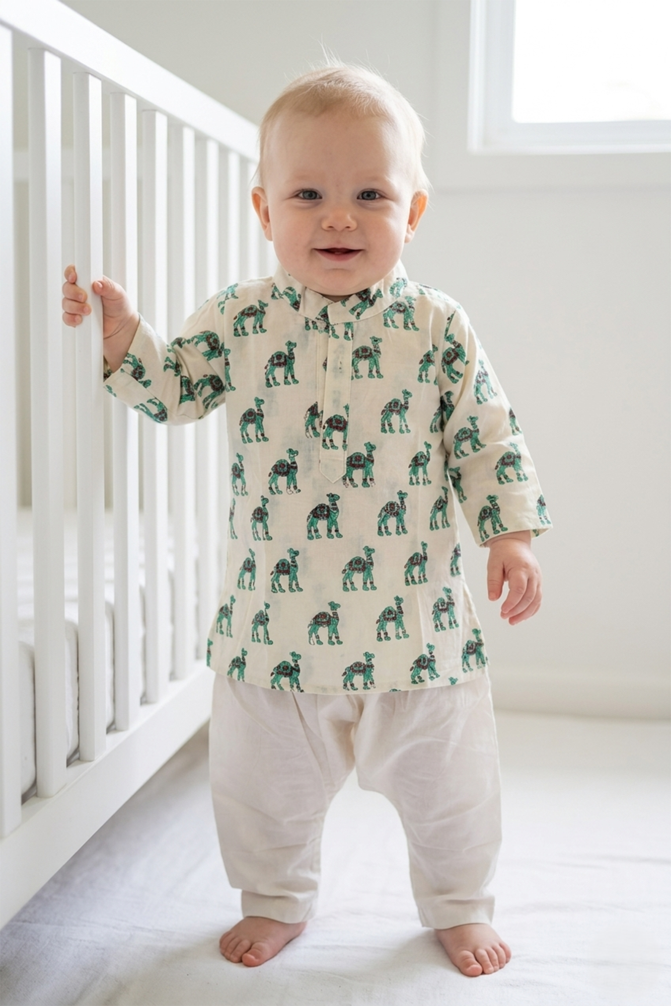 Camel Green Kurta With Pajama