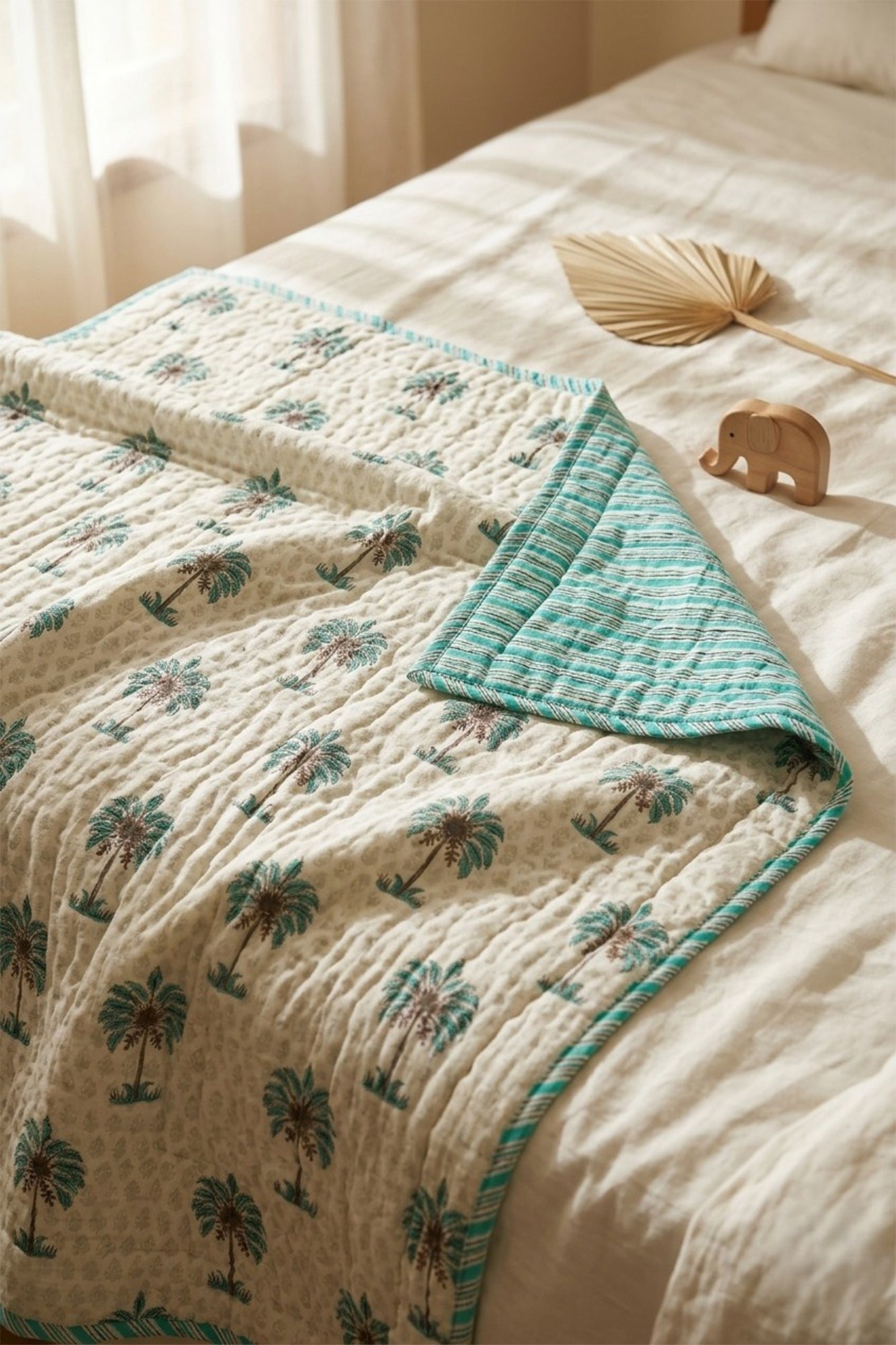Green Palm Baby Quilt
