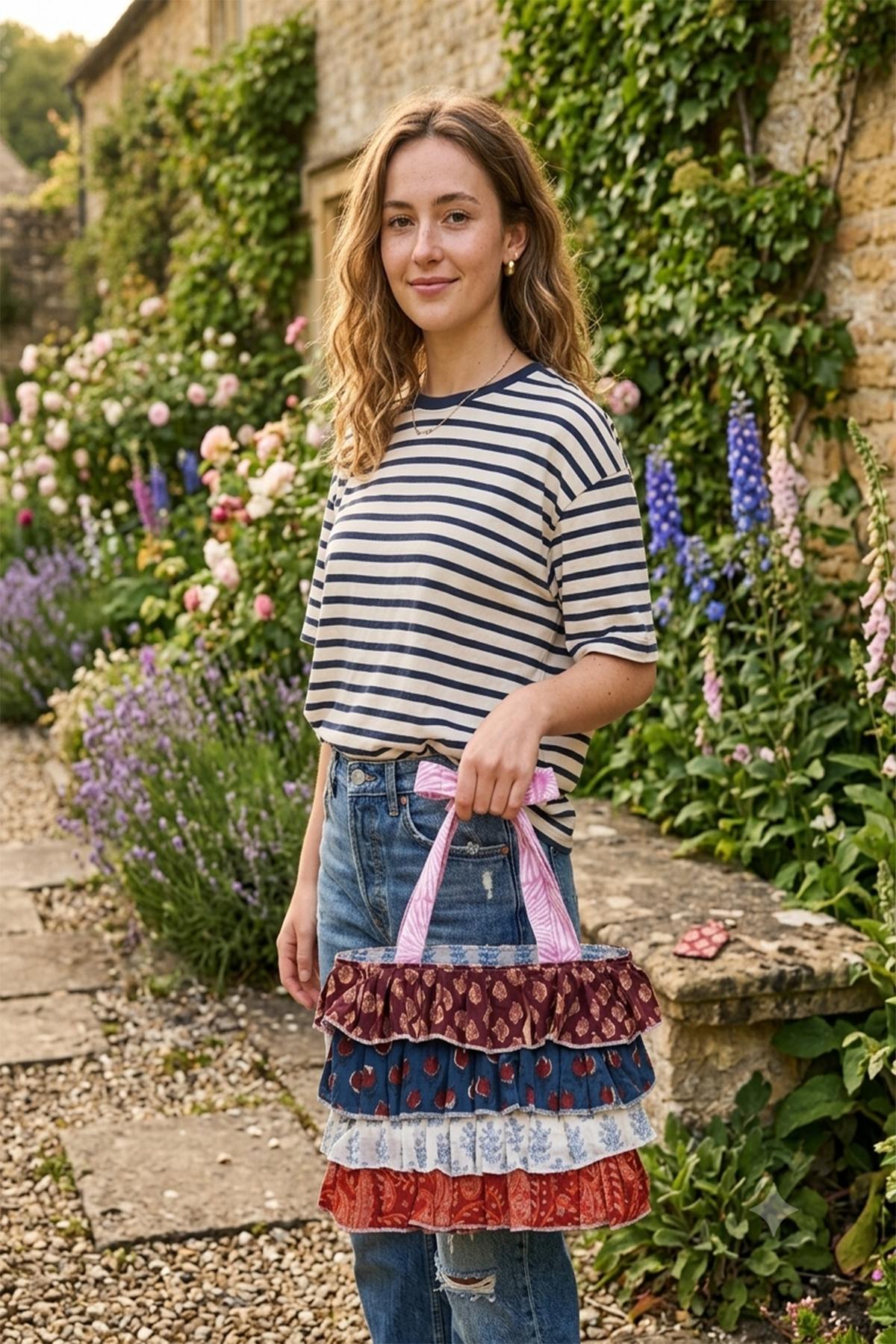Multi Frill Hand Bag