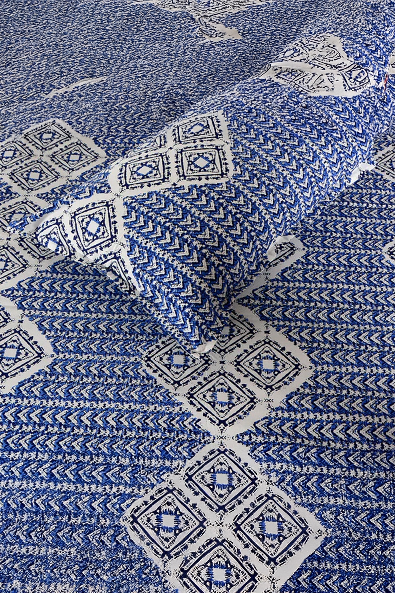 Geometrical Blue - Bed Sheet