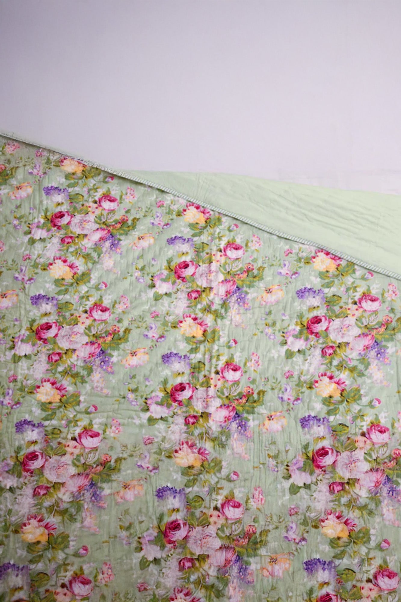 Rose Garden - Pistachio Green - Jaipuri Razai