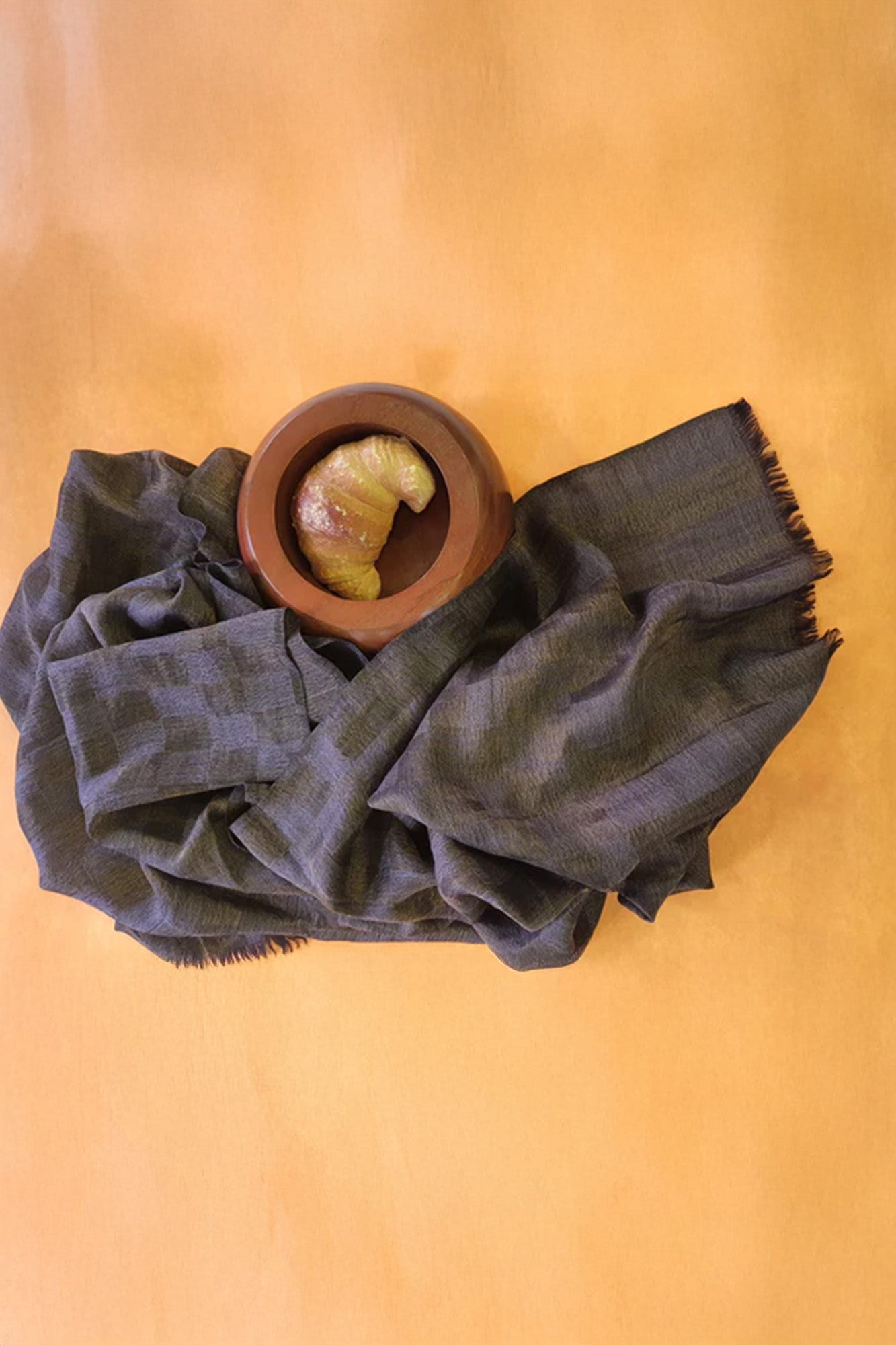 Women Pashmina Stole Checkered Gold