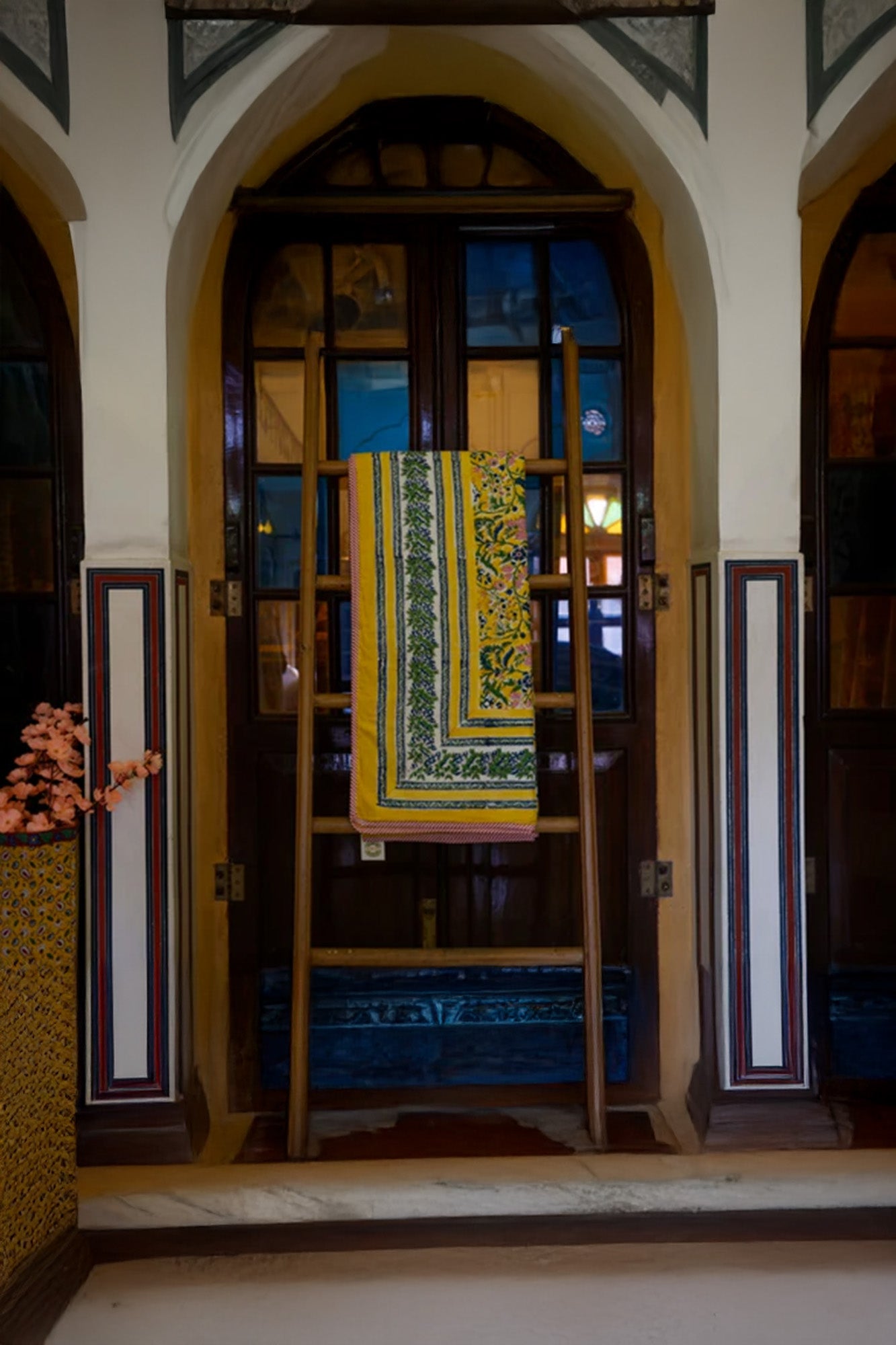 Dohar Falalin Set of 2 Block Printed Yellow