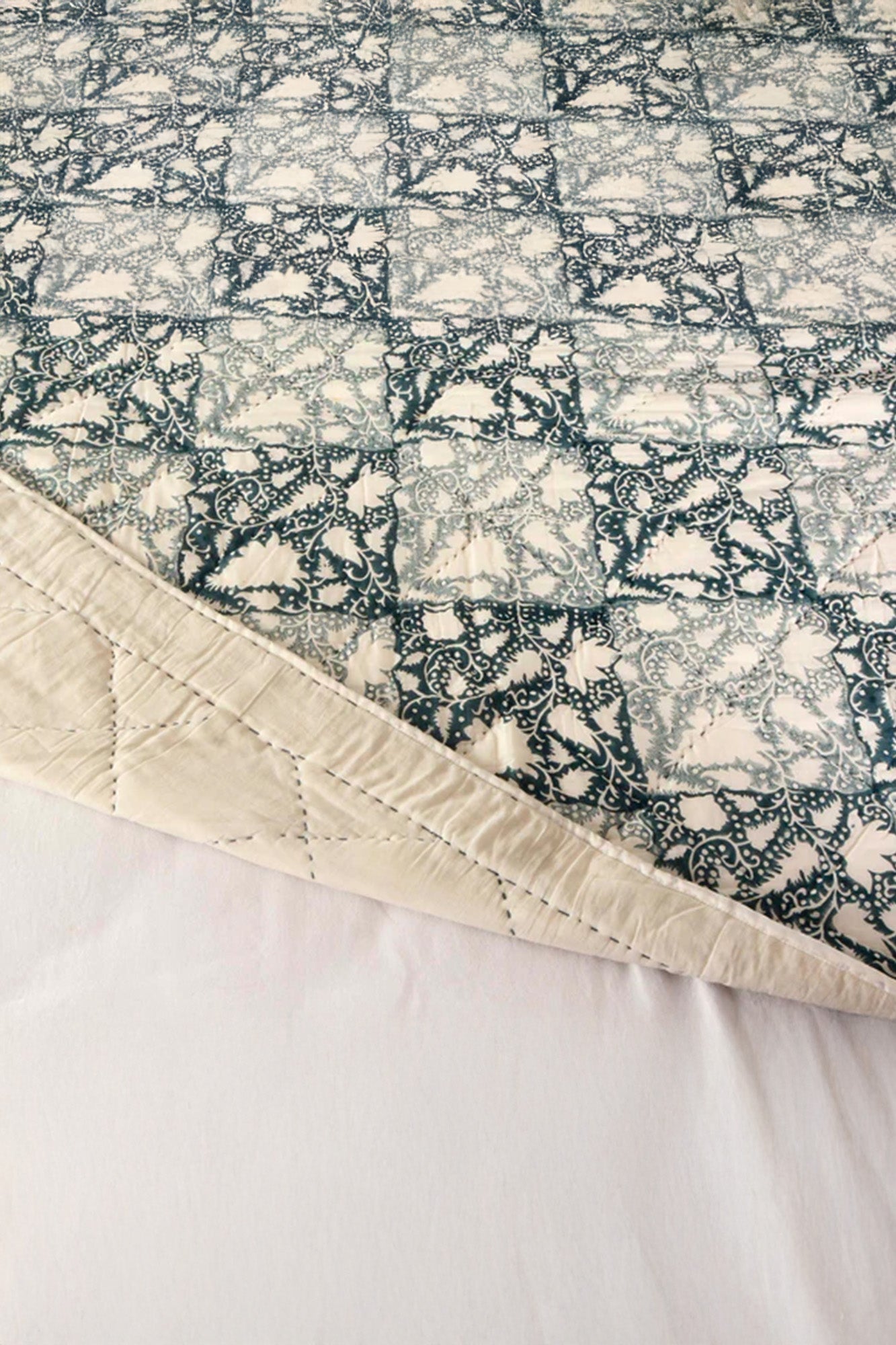 Floral Patch Aqua Blue Razai
