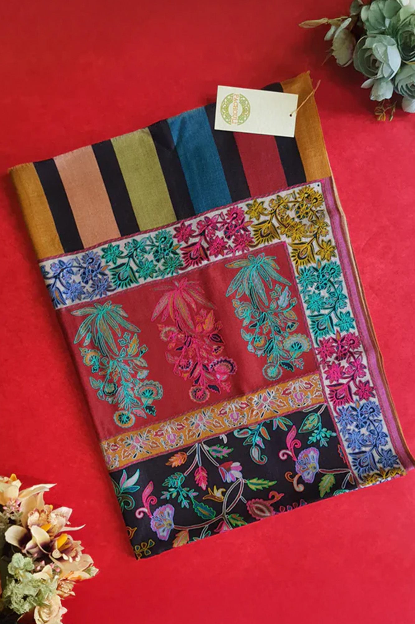 Pashmina Shawl Multi Embroidered