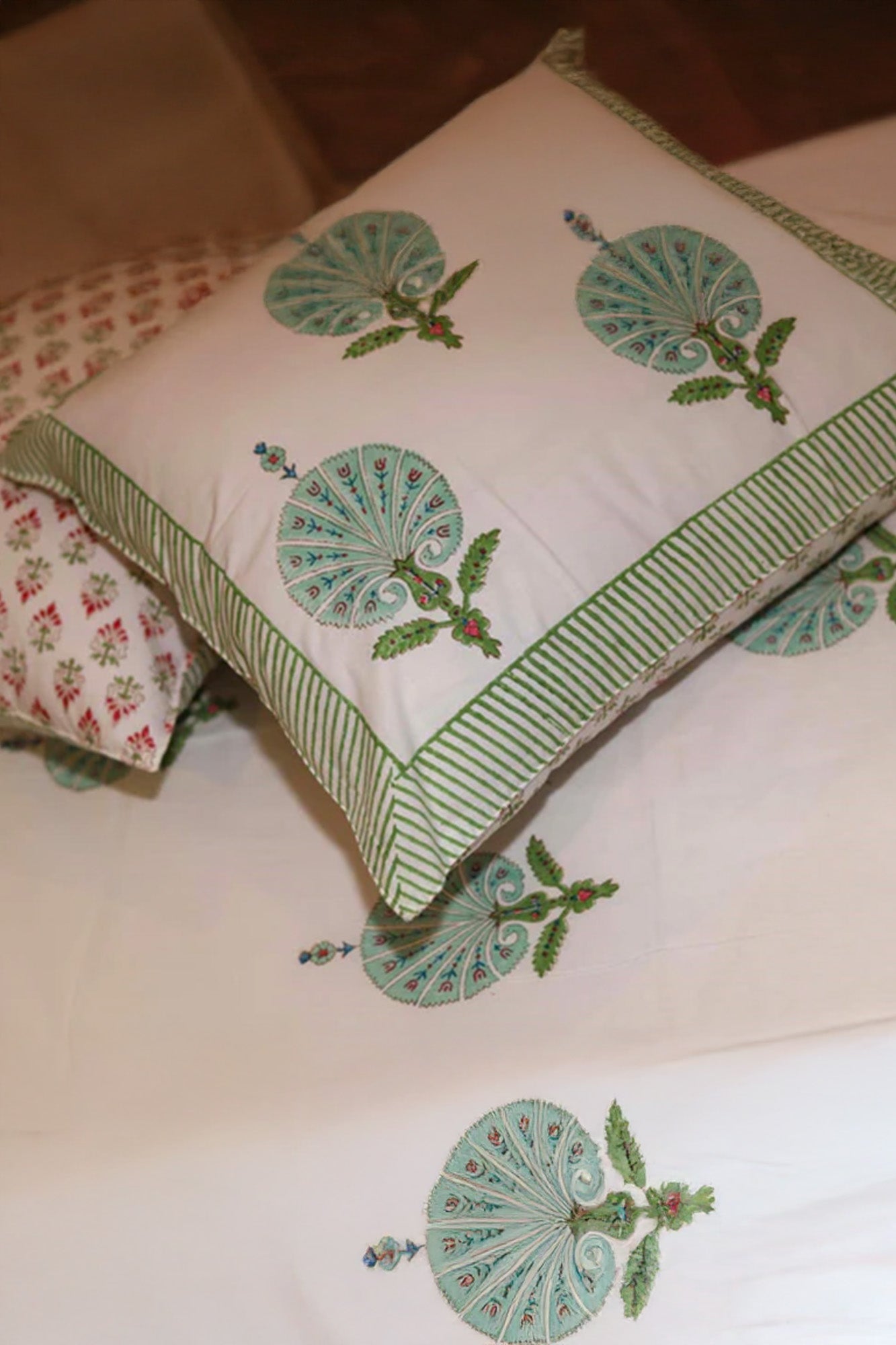 Bed Sheet Mughal Shrine Green