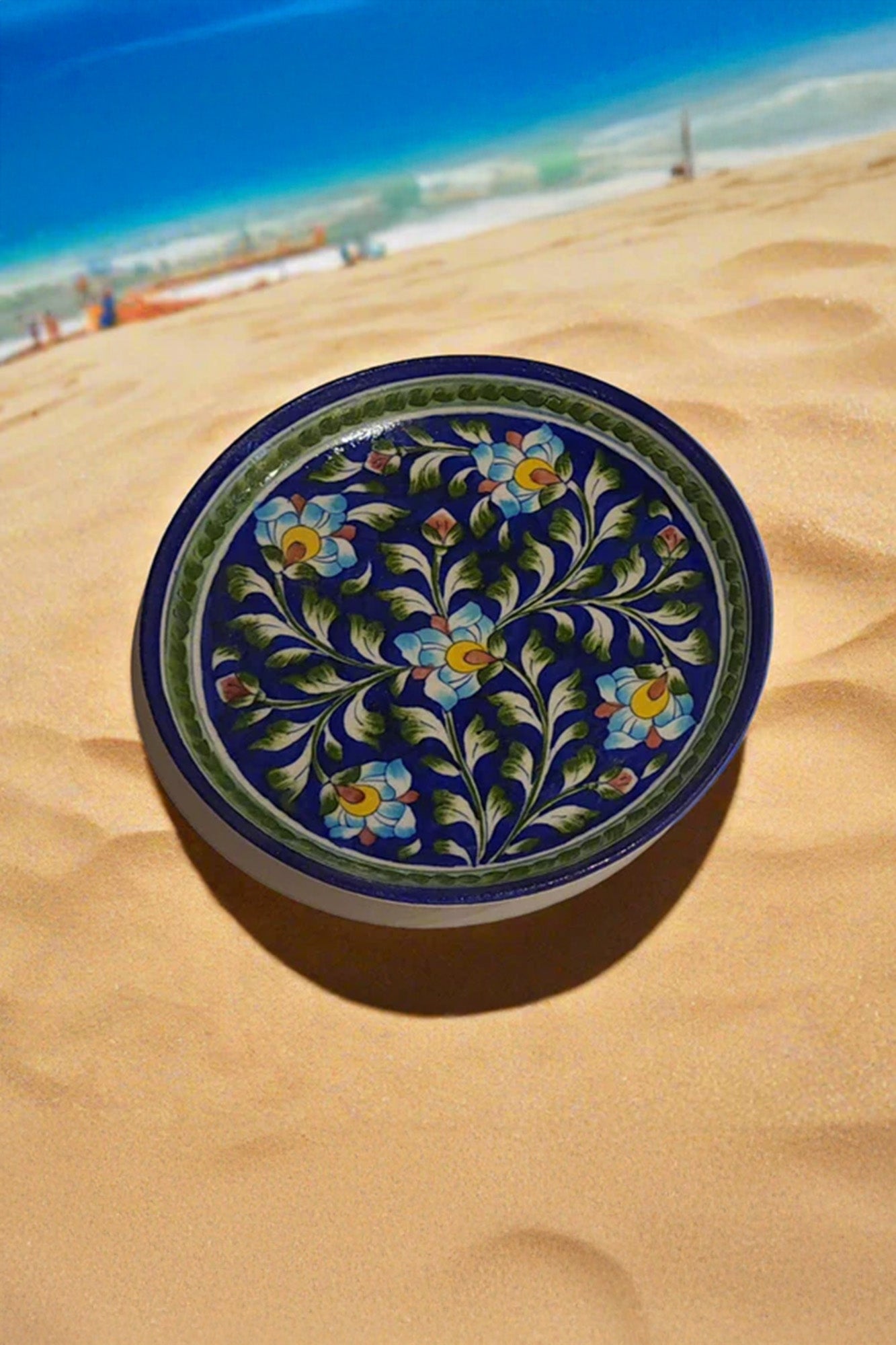 Plate Blue Indigo Ceramic