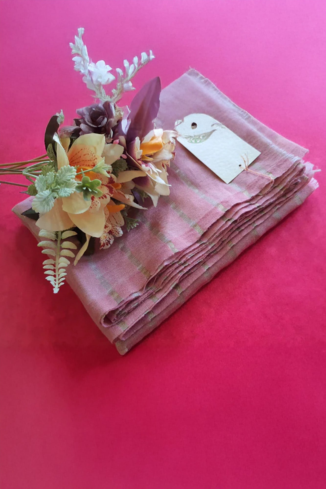 Women Pashmina Stole Striped Golden