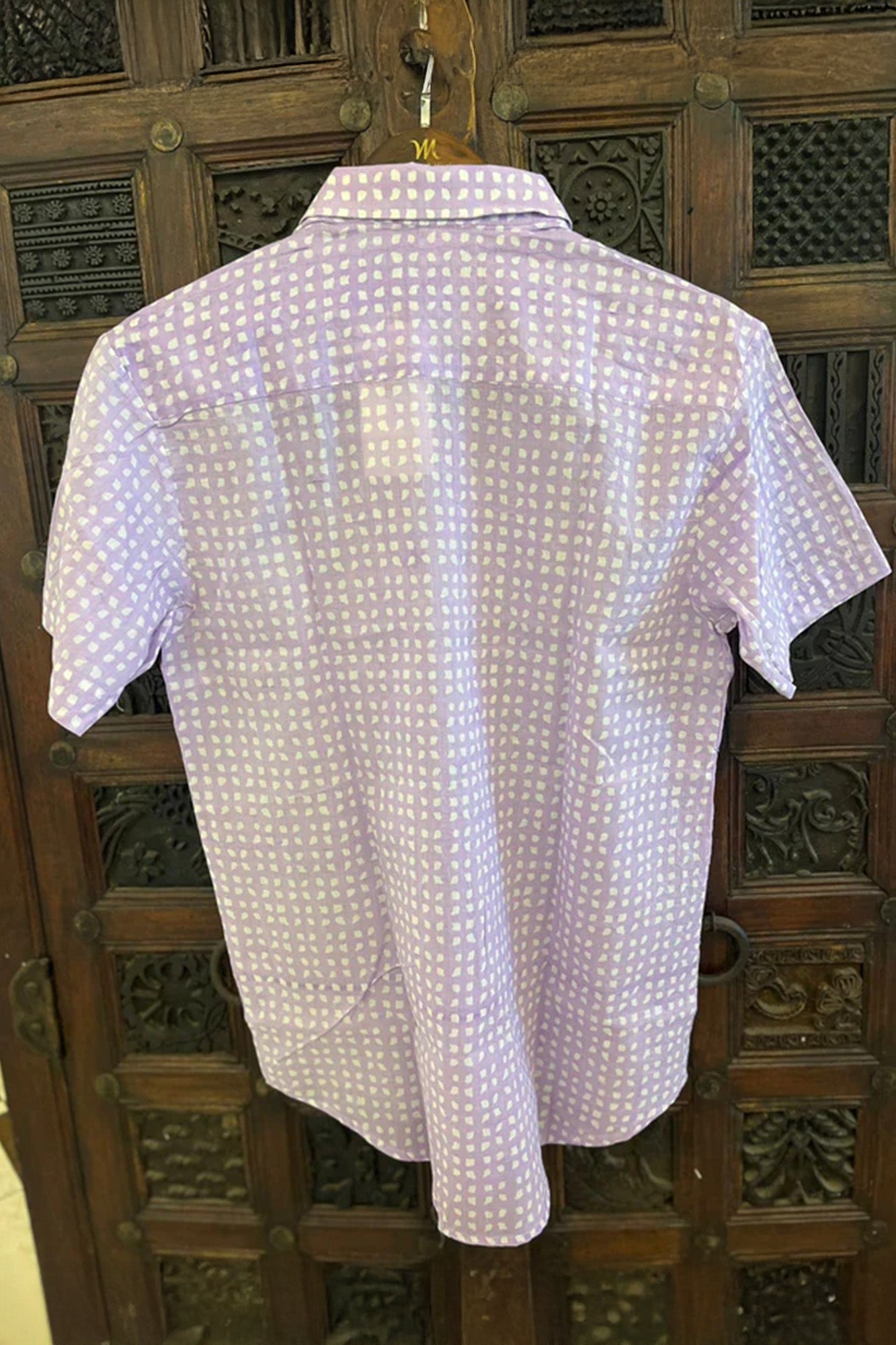 Men Harlequin Purple Half Sleeve Shirt | Rescue