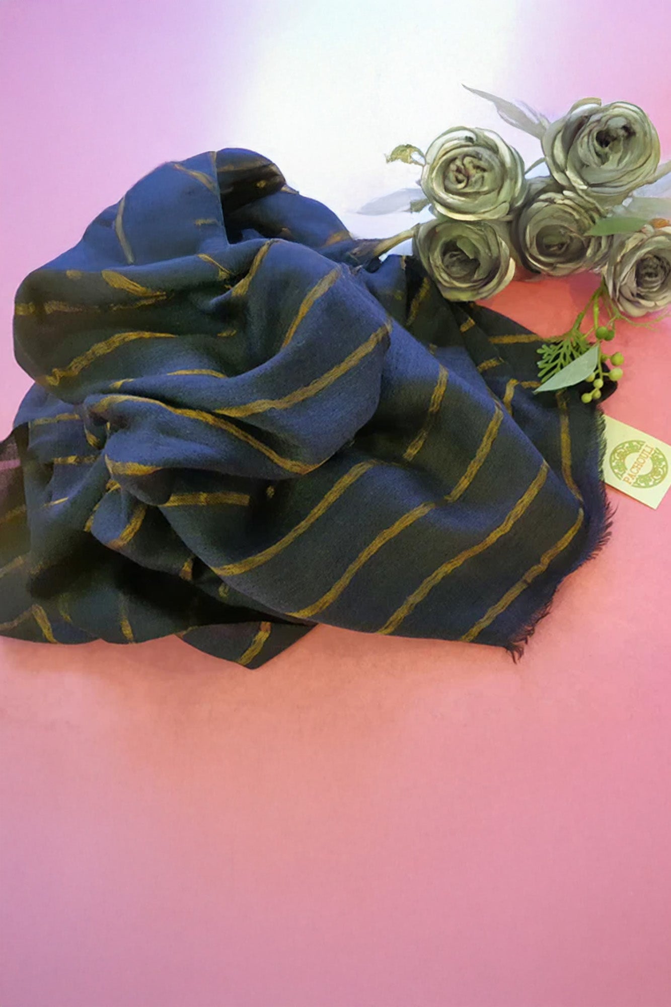Women Pashmina Striped Blue