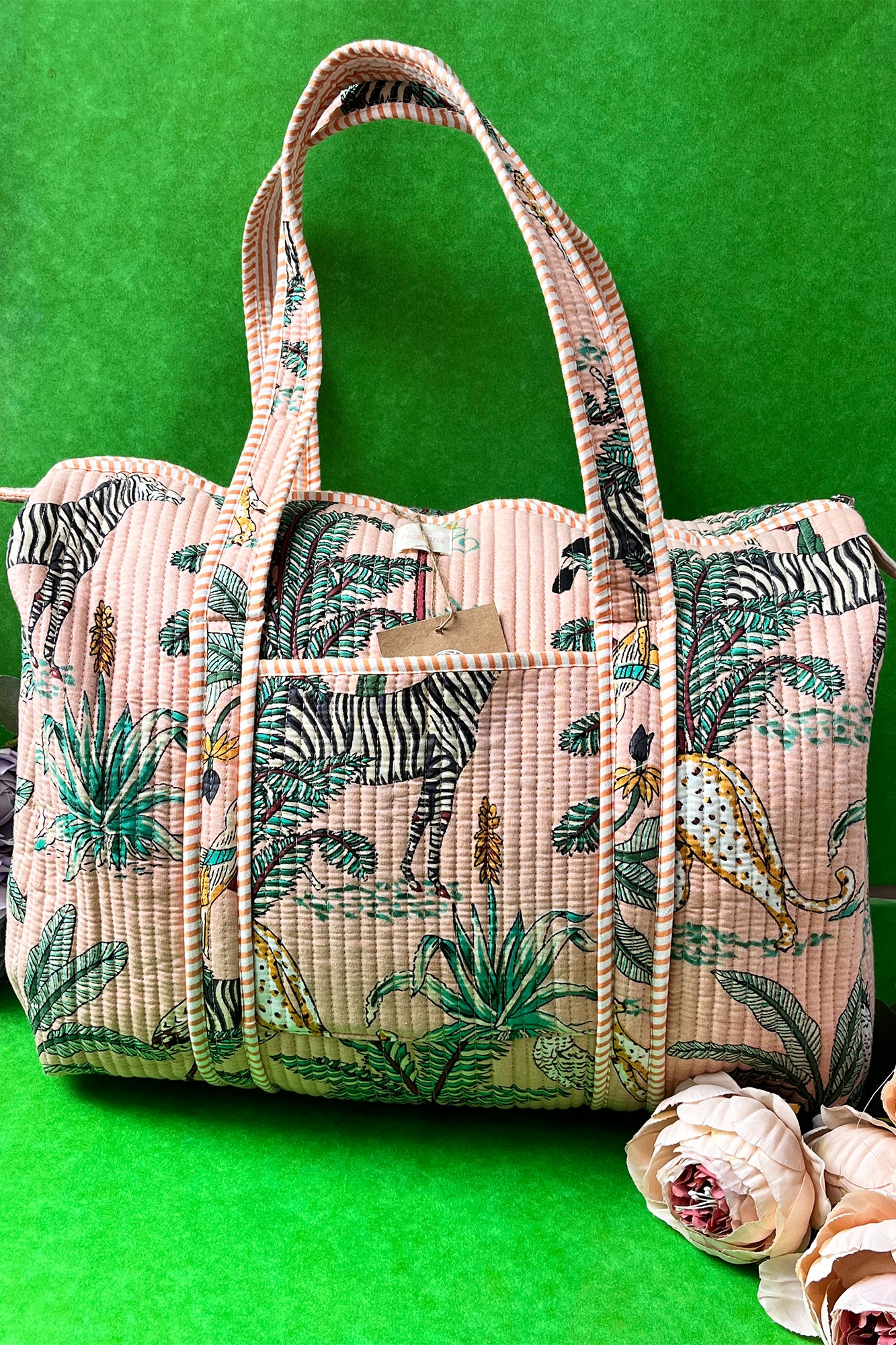 Bag Duffle Peach Zebra