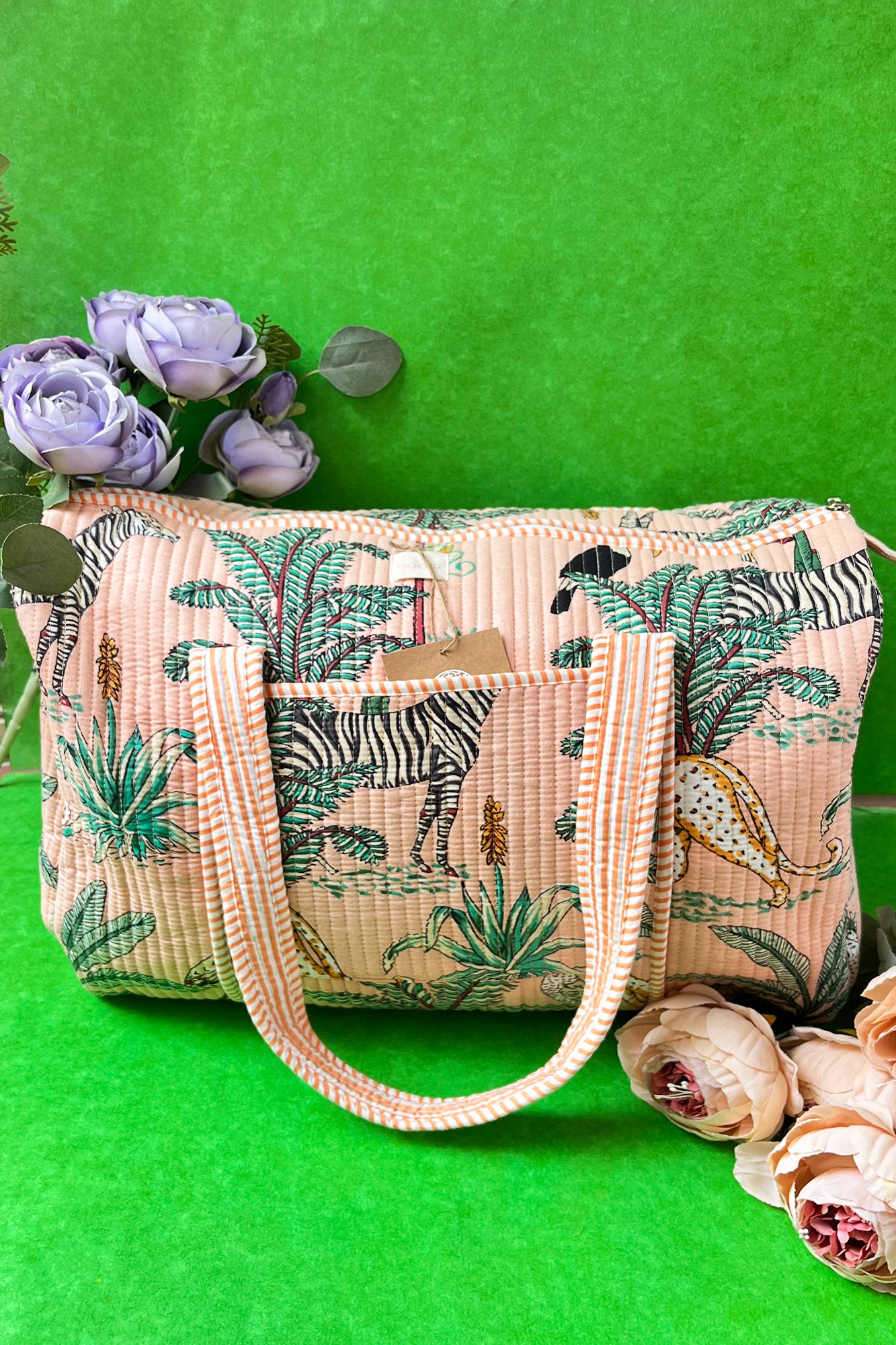 Bag Duffle Peach Zebra